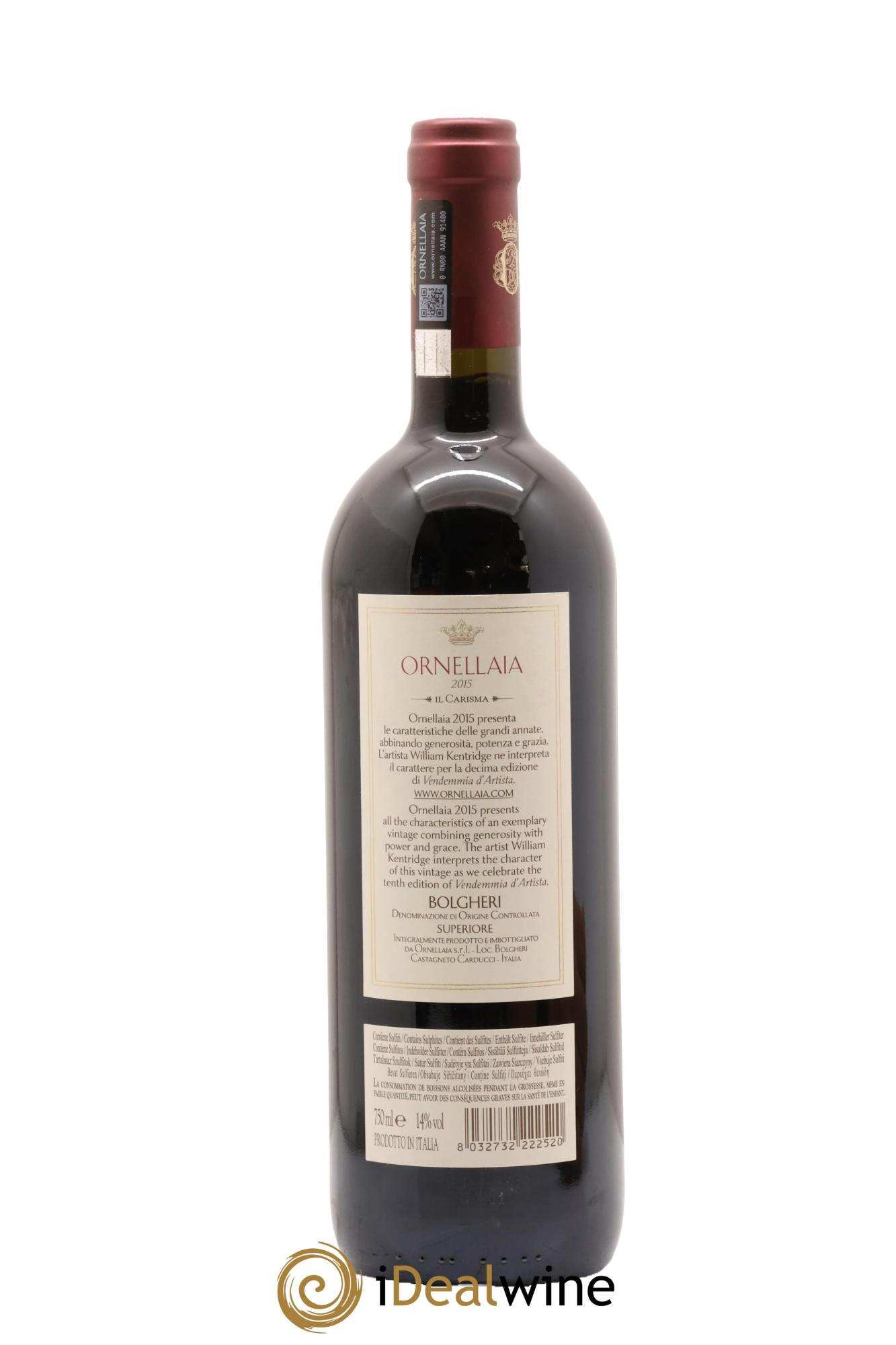 Bolgheri DOC Superiore Ornellaia Tenuta Dell'Ornellaia - Frescobaldi 2015 - Lot de 1 bouteille - 1