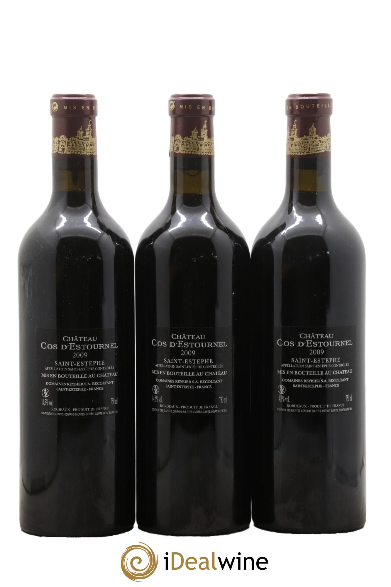 Cos d'Estournel 2ème Grand Cru Classé 2009 - Posten von 3 Flaschen - 1