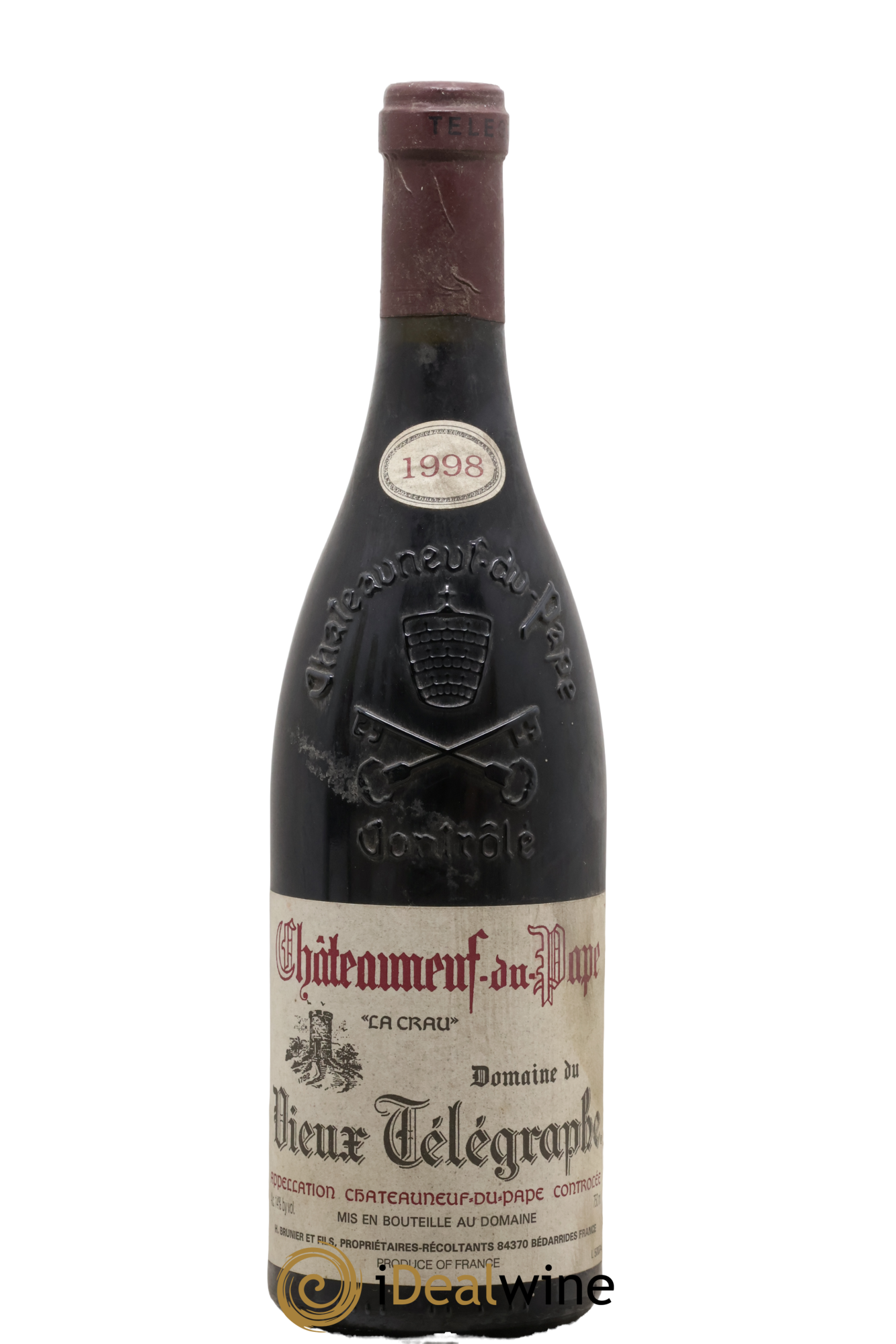 Châteauneuf-du-Pape Vieux Télégraphe (Domaine du) Vignobles Brunier 1998 - Lot de 1 bouteille - 0