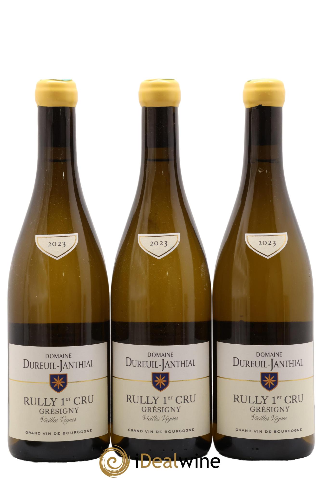 Rully 1er Cru Grésigny Vieilles Vignes Vincent Dureuil-Janthial 2023 - Lote de 3 botellas - 0