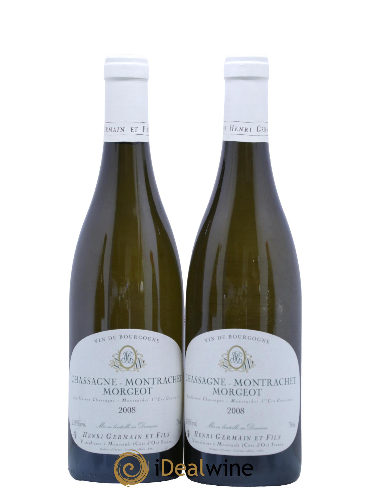 Chassagne-Montrachet 1er Cru Morgeot Henri Germain 2008 - Lot de 2 bouteilles - 0