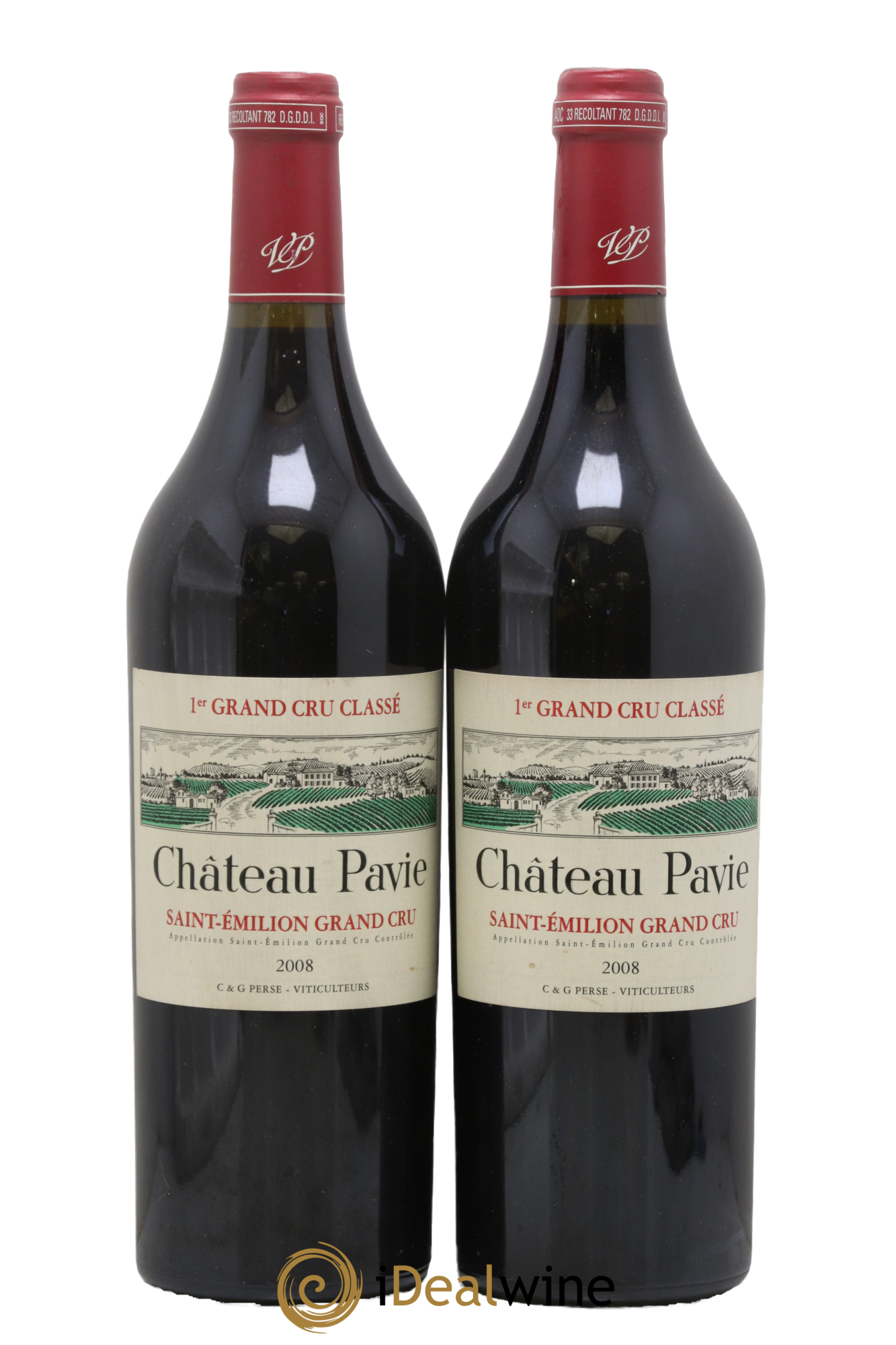 Château Pavie 1er Grand Cru Classé A 2008 - Lot de 2 bouteilles - 0
