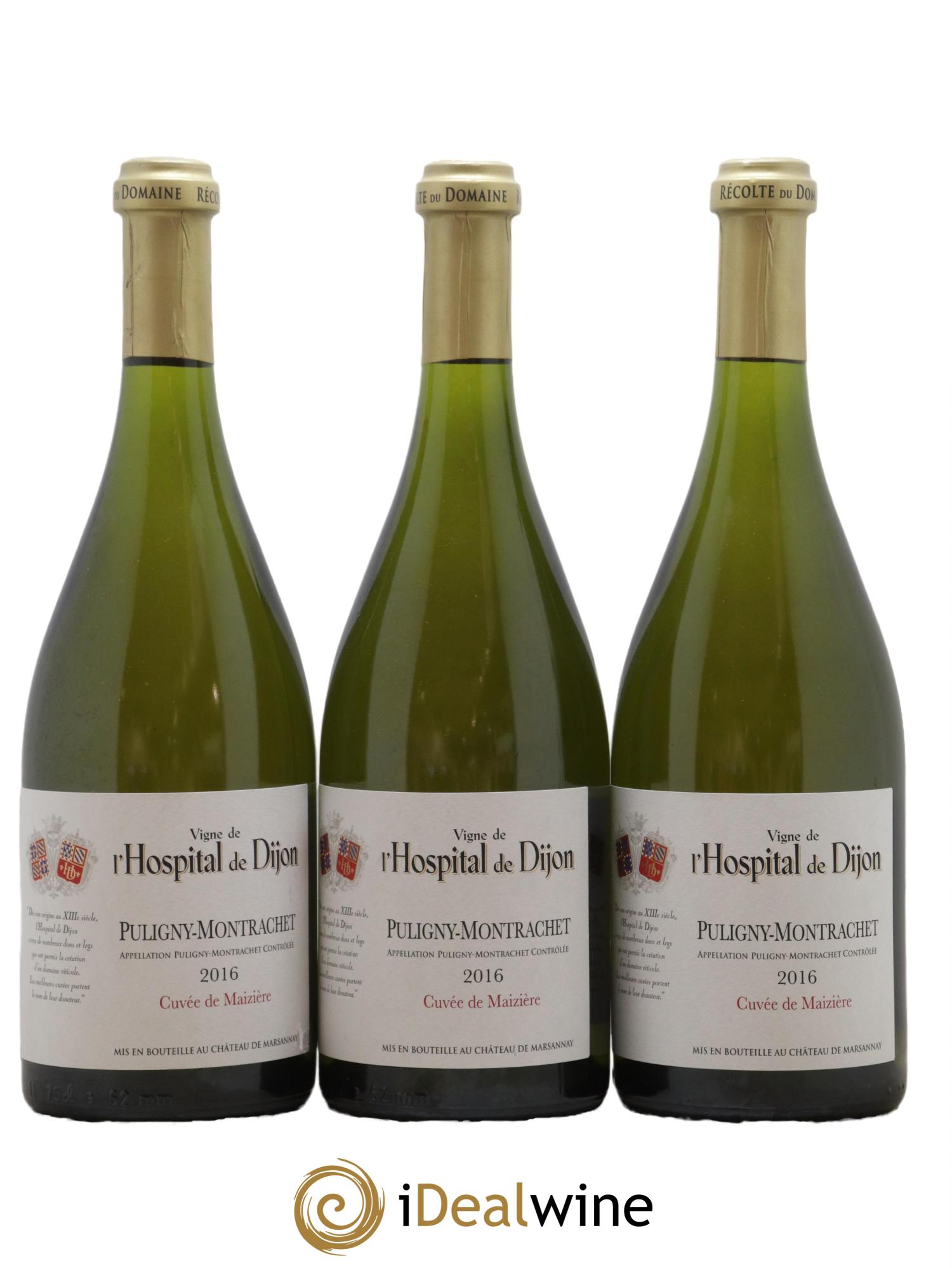 Puligny-Montrachet Cuvee de Maiziere Vigne de L Hopital de Dijon 2016 - Lot de 3 bouteilles - 0