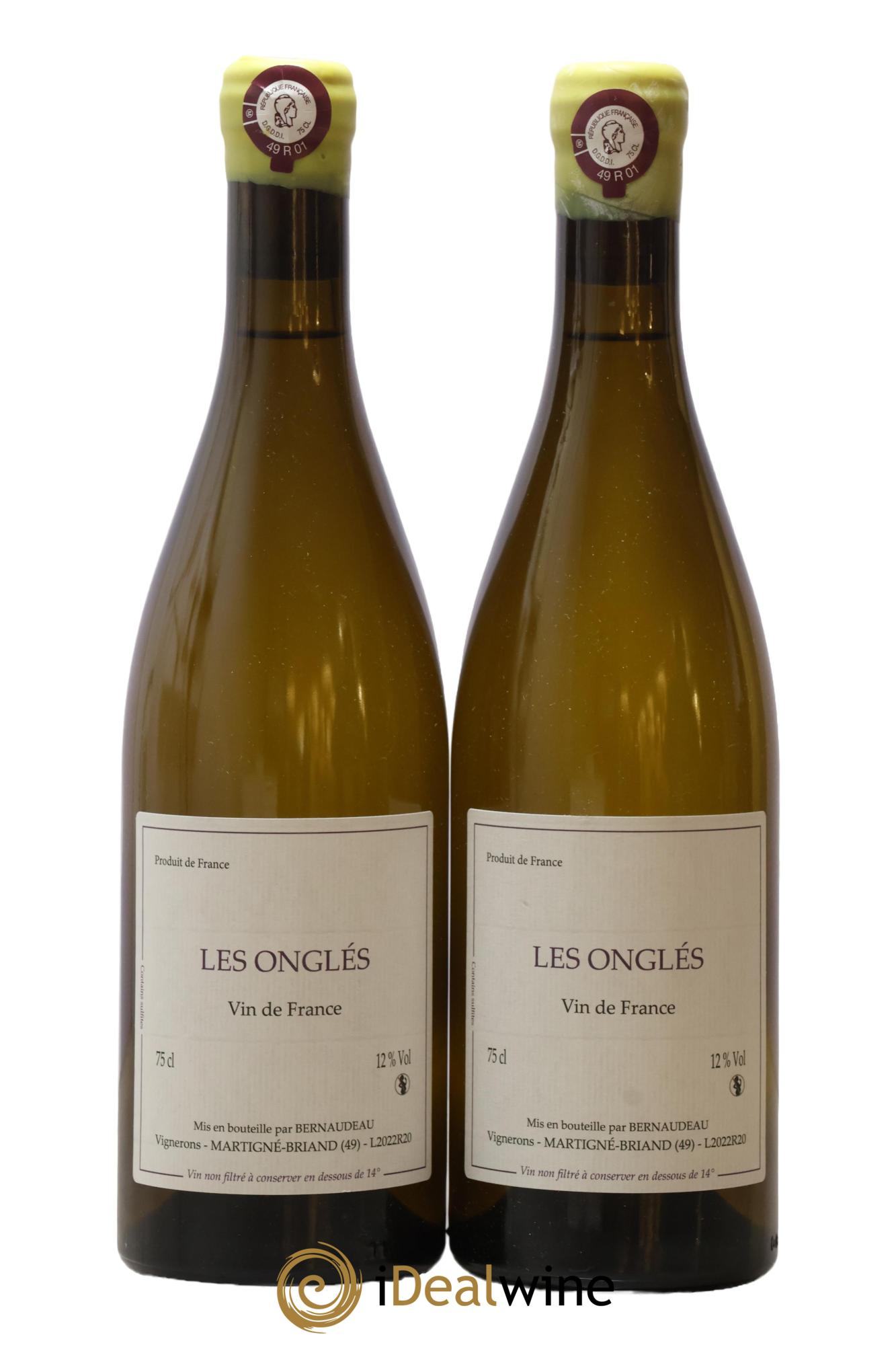 Vin de France Les Onglés Stéphane Bernaudeau 2022 - Lot of 2 bottles - 0