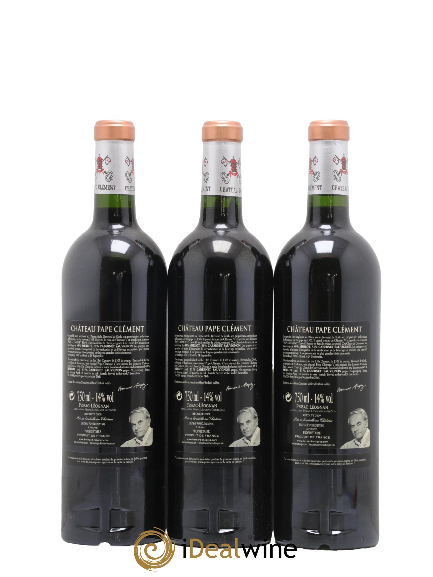 Château Pape Clément Cru Classé de Graves  2009 - Posten von 6 Flaschen - 4