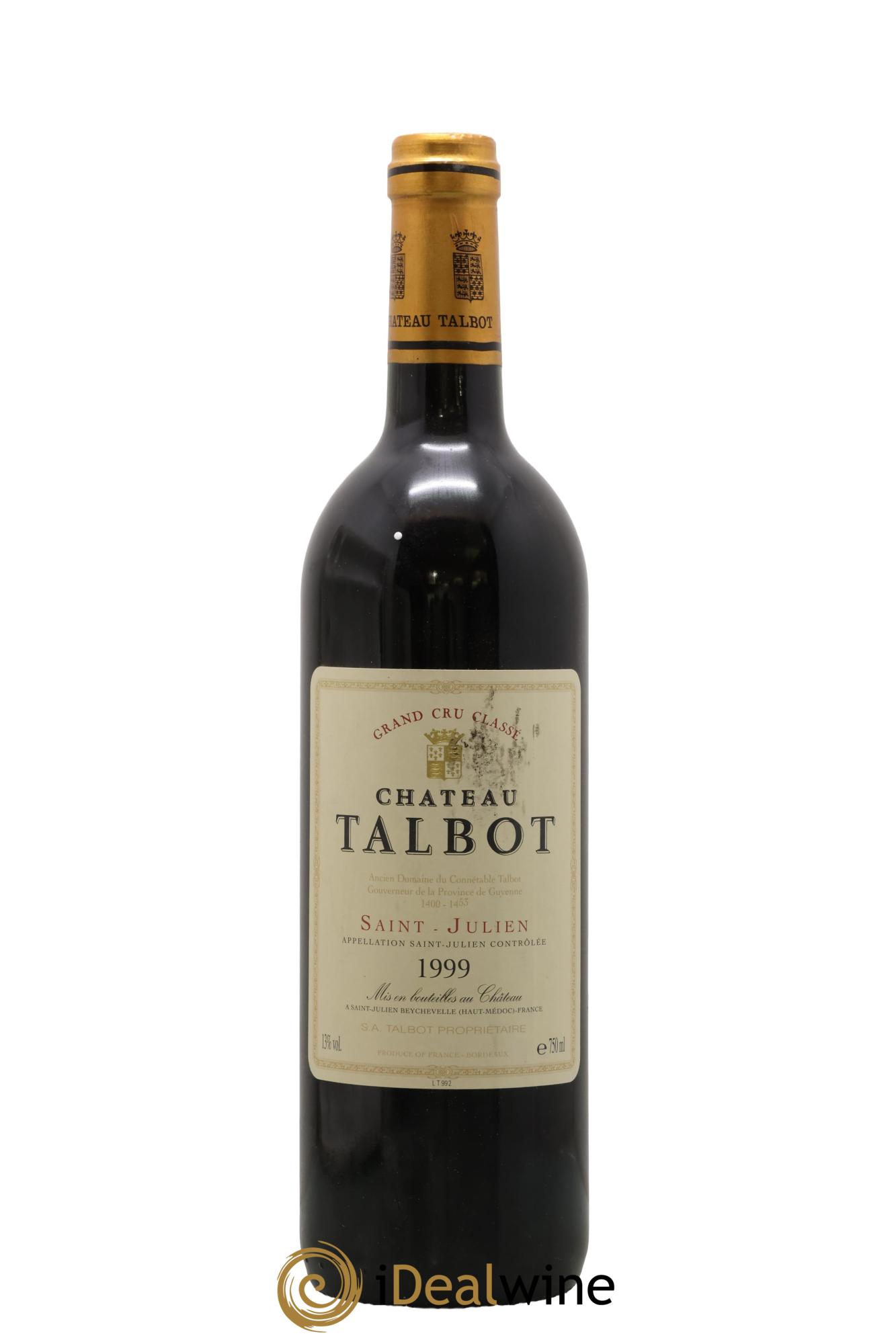 Château Talbot 4ème Grand Cru Classé 1999 - Lot of 1 bottle - 0