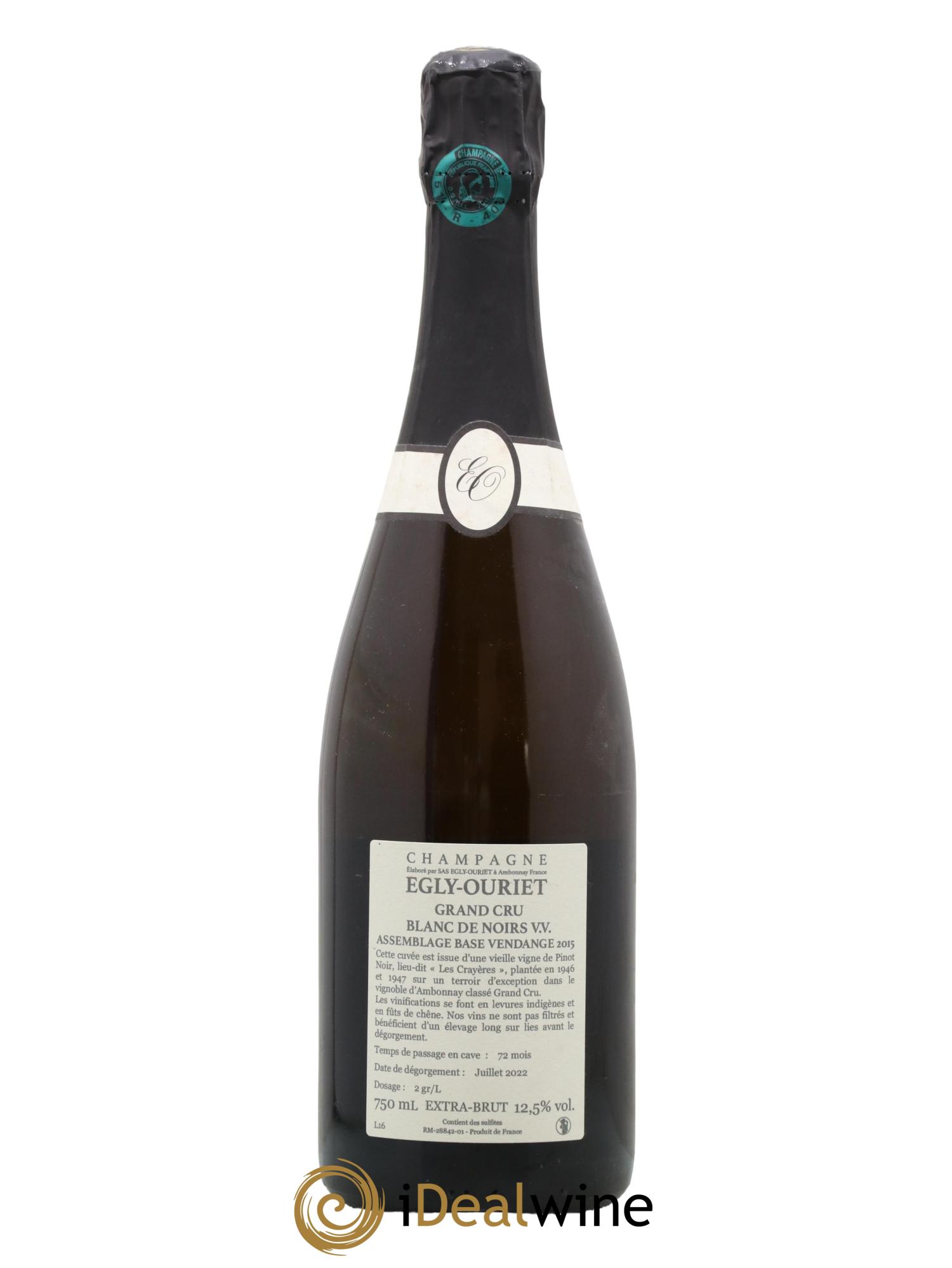Blanc de Noirs Vieilles Vignes Egly-Ouriet - Lot de 1 bouteille - 1
