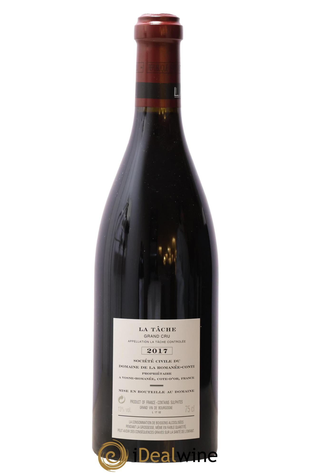 La Tâche Grand Cru Domaine de la Romanée-Conti 2017 - Lot of 1 bottle - 1