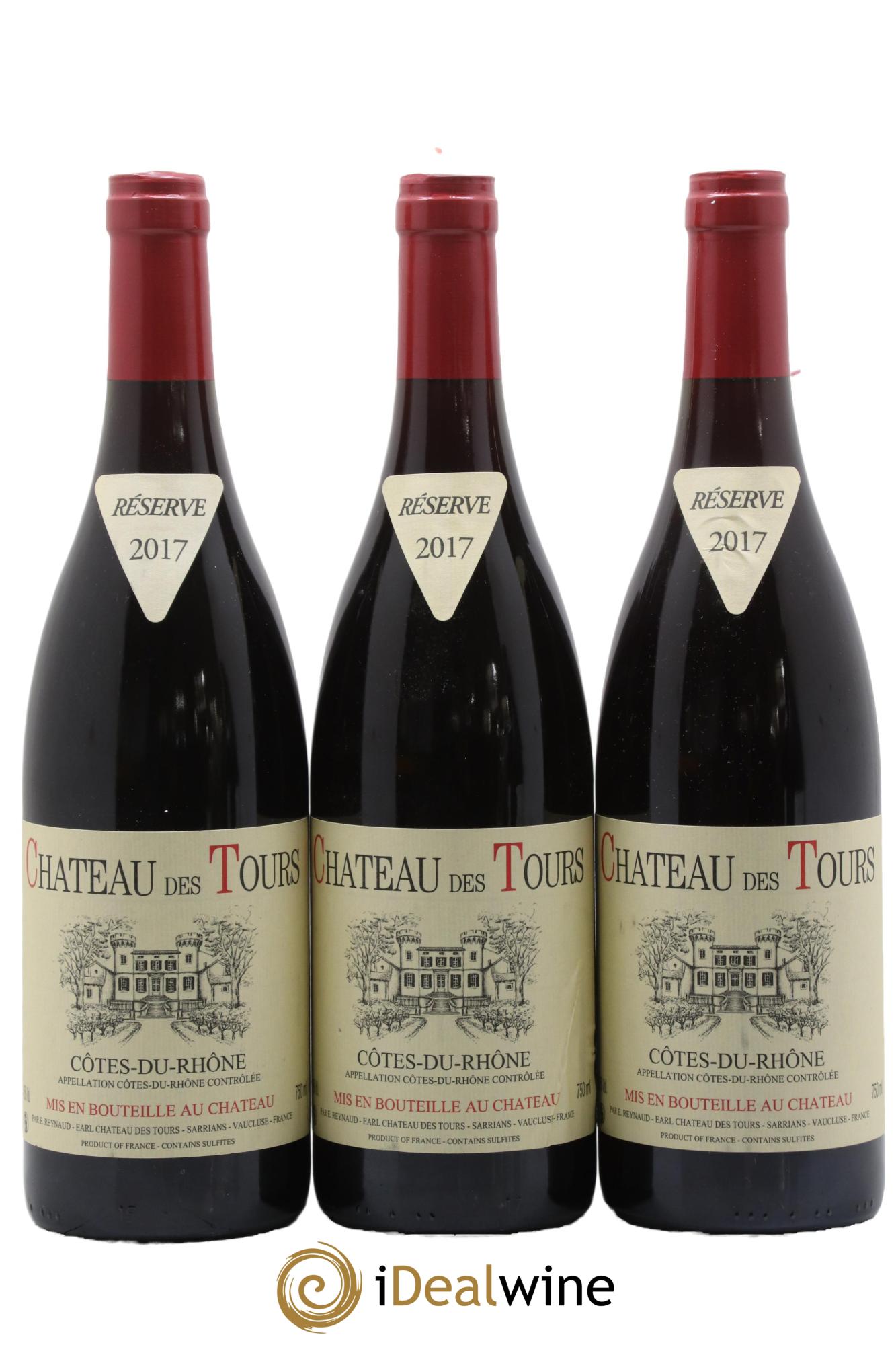 Côtes-du-Rhône Château des Tours Emmanuel Reynaud 2017 - Lot of 3 bottles - 0