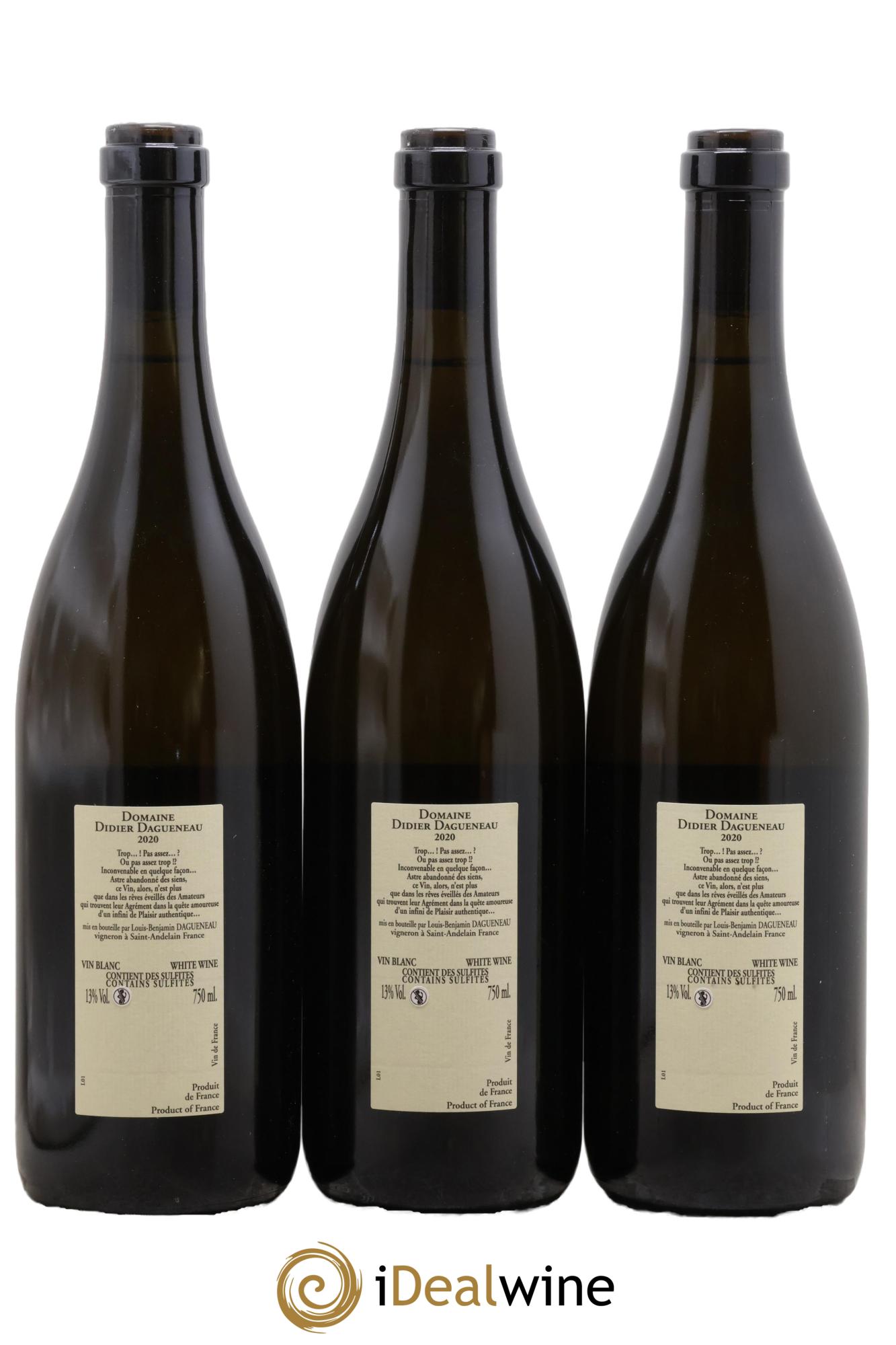 Vin de France Blanc Etc Dagueneau (Domaine Didier - Louis-Benjamin) 2020 - Lot de 3 bouteilles - 1