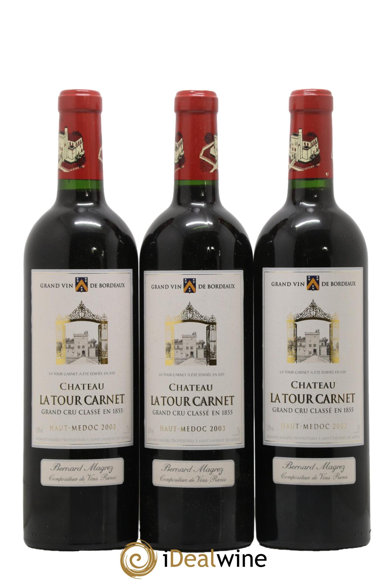 Château la Tour Carnet 4ème Grand Cru Classé 2003 - Posten von 6 Flaschen - 1