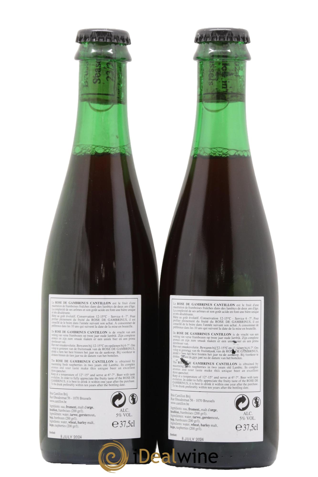 Bière Rosé de Gambrinus Lambic Cantillon embouteillé en 2024 - Posten von 2 Demi-Flaschen - 1