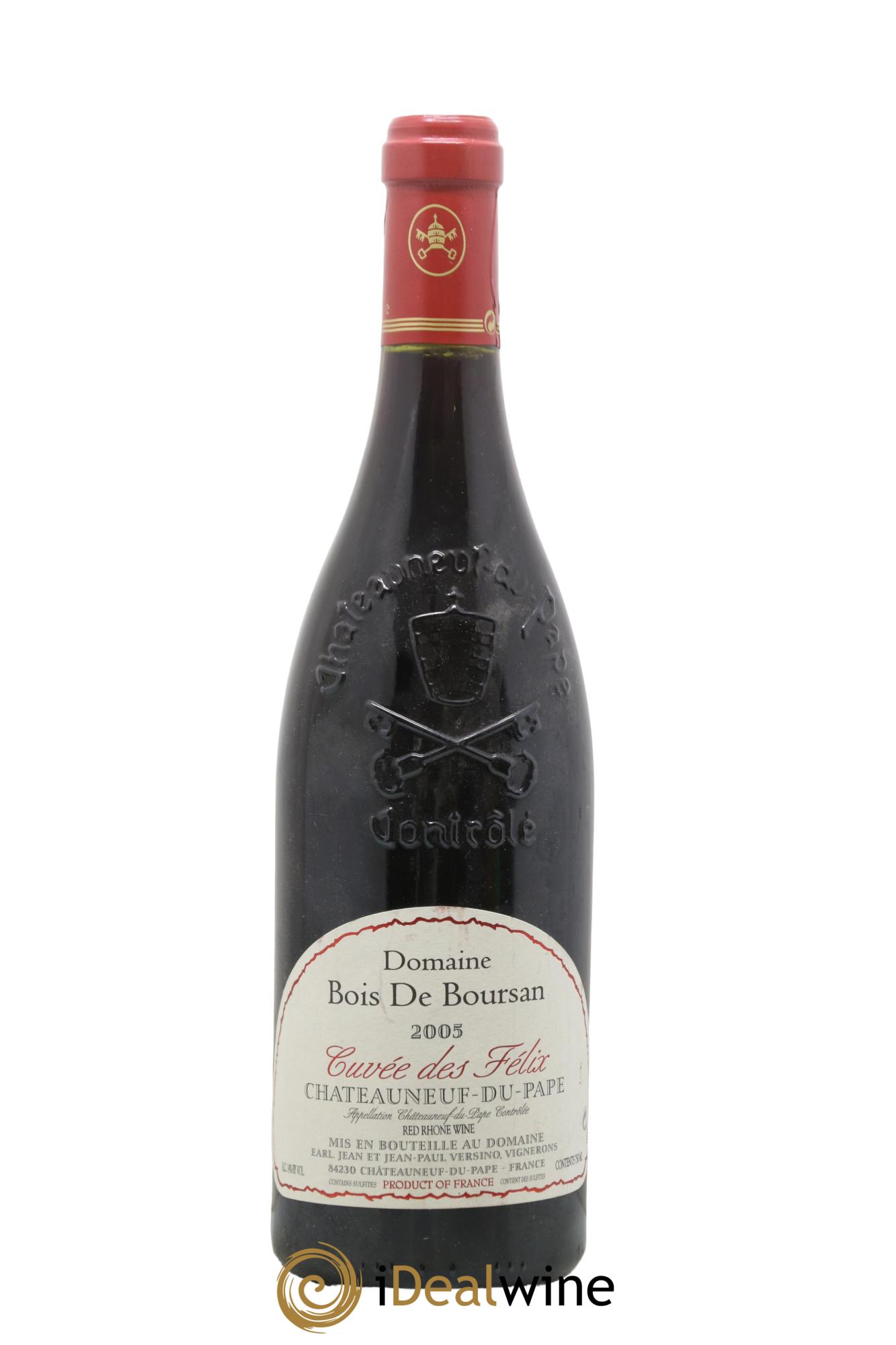Châteauneuf-du-Pape Bois de Boursan (Domaine) Cuvée des Félix Jean et Jean-Paul Versino 2005 - Posten von 1 Flasche - 0
