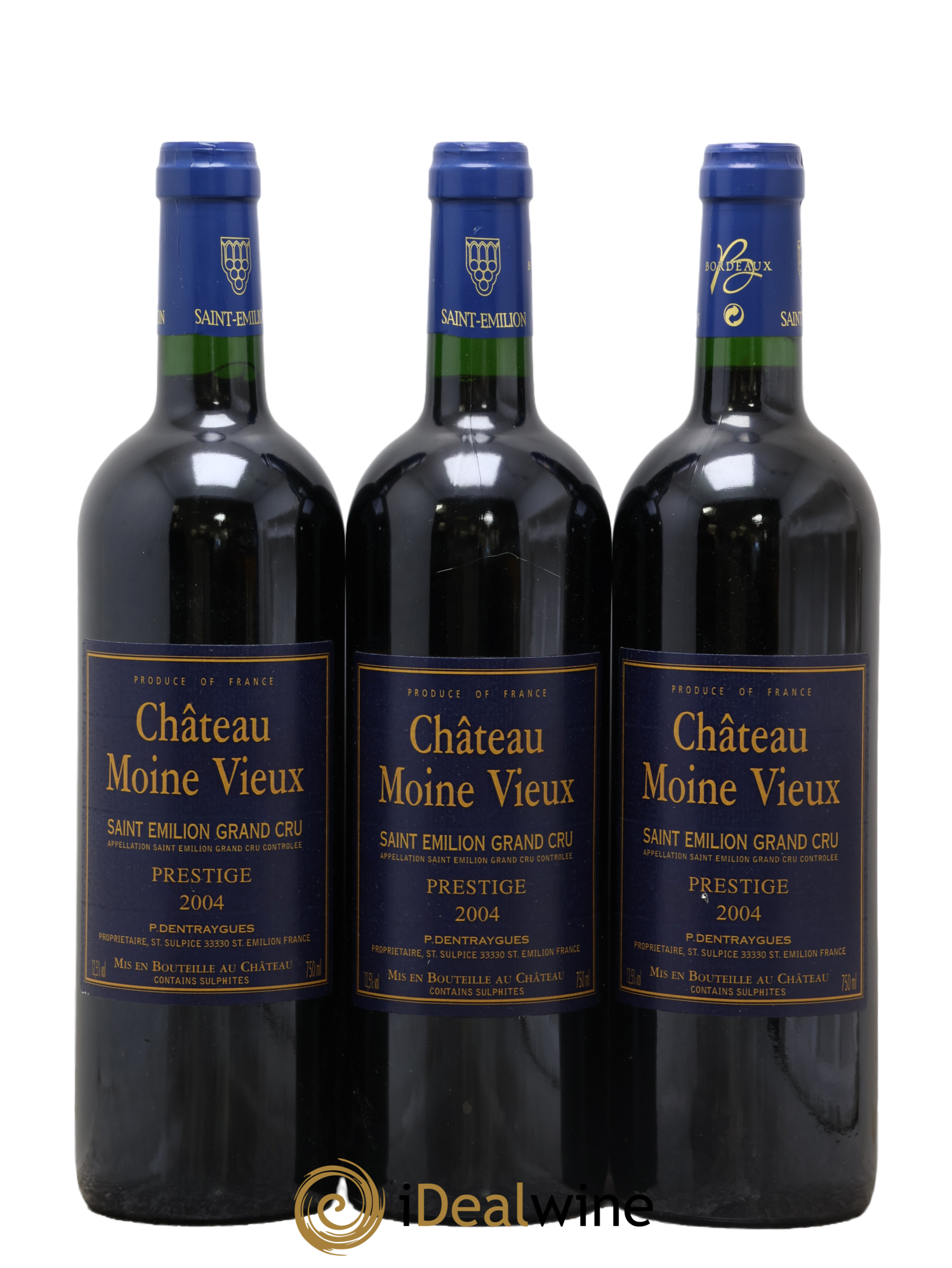 Saint-Émilion Grand Cru Château Moine Vieux 2004 - Lot de 3 bouteilles - 0