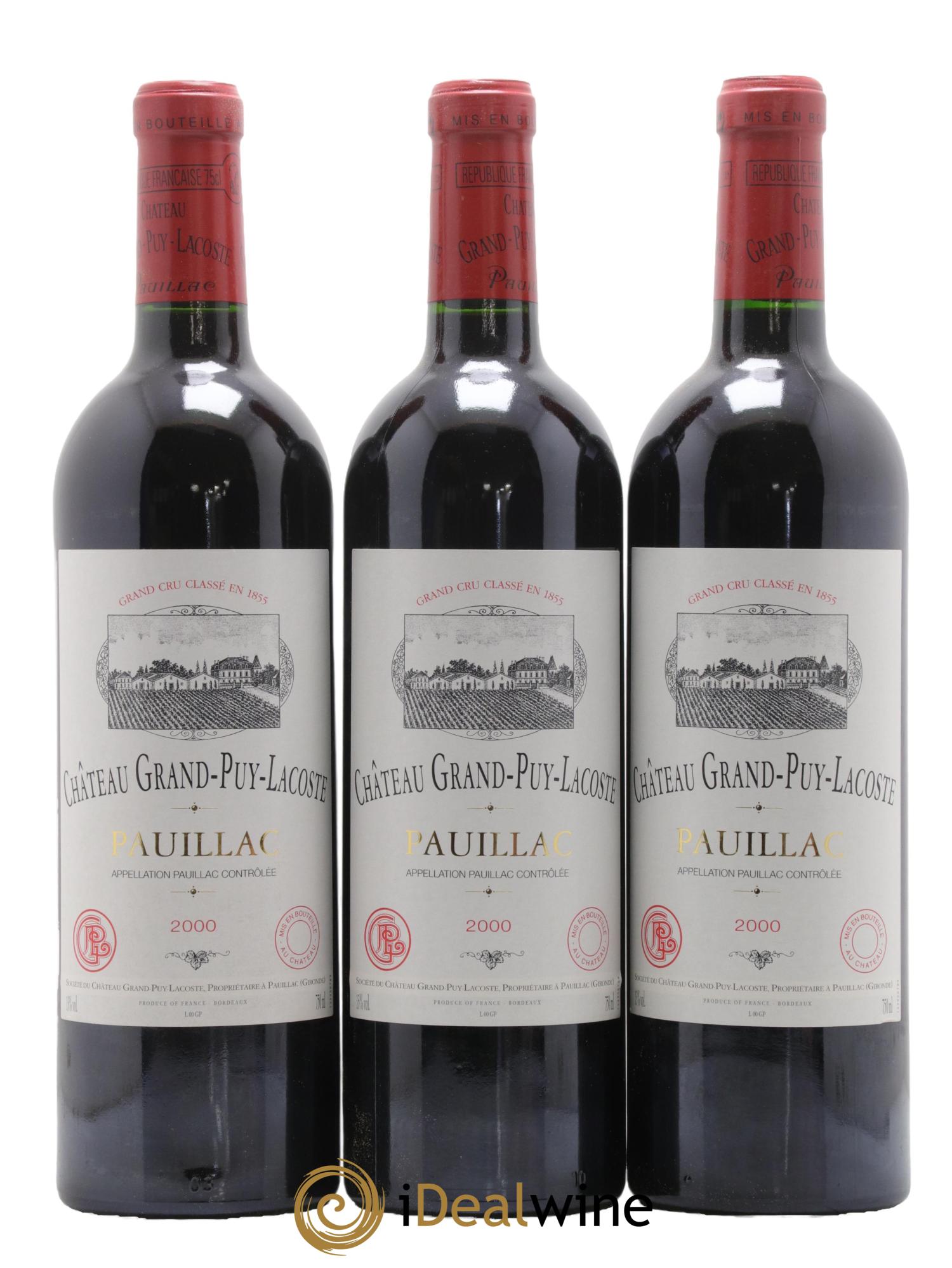 Château Grand Puy Lacoste 5ème Grand Cru Classé 2000 - Posten von 12 Flaschen - 2