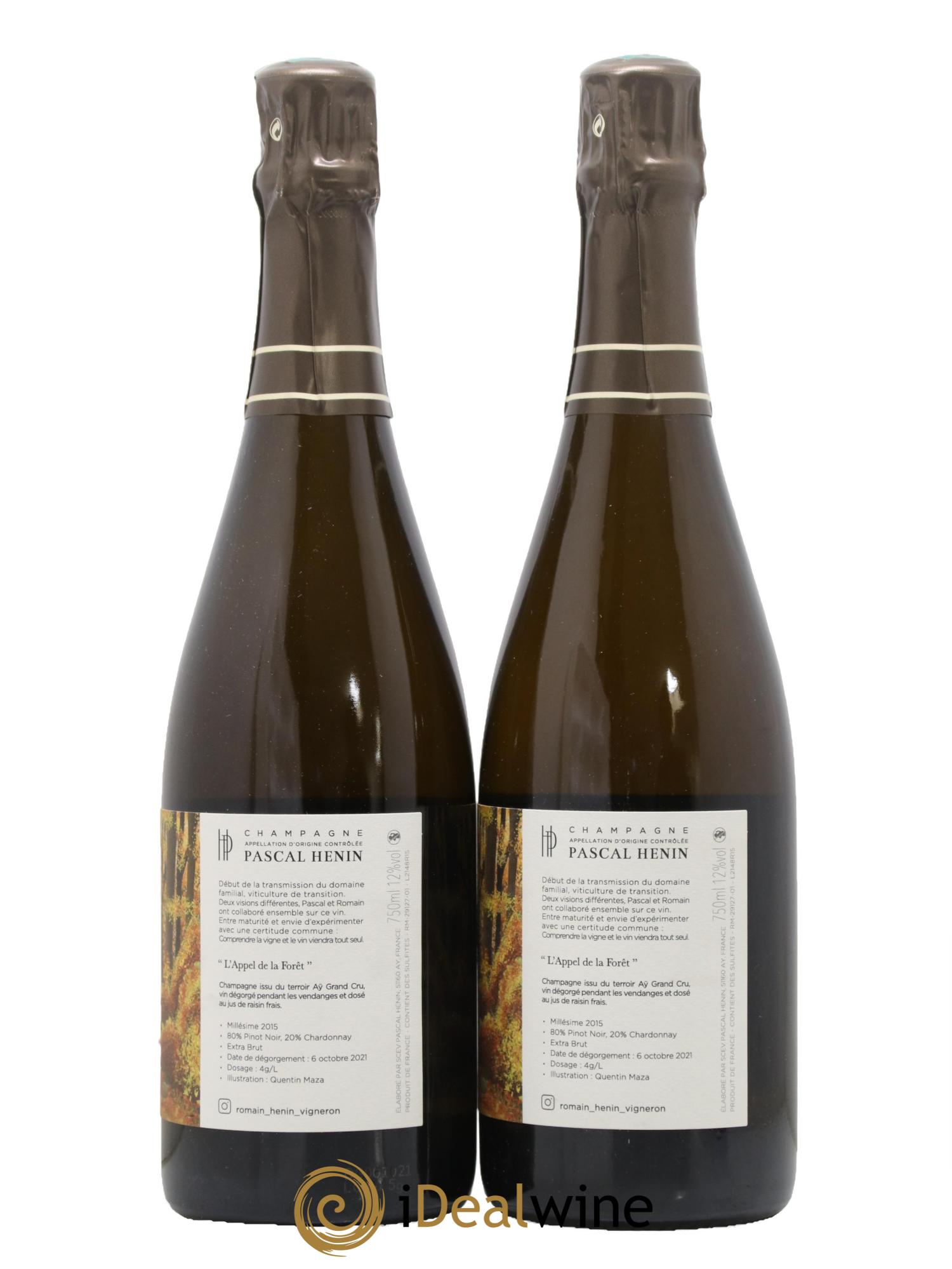 L'Appel de la Fôret Romain Henin Grand Cru L' Appel De La Forêt 2015 - Lot of 2 bottles - 1