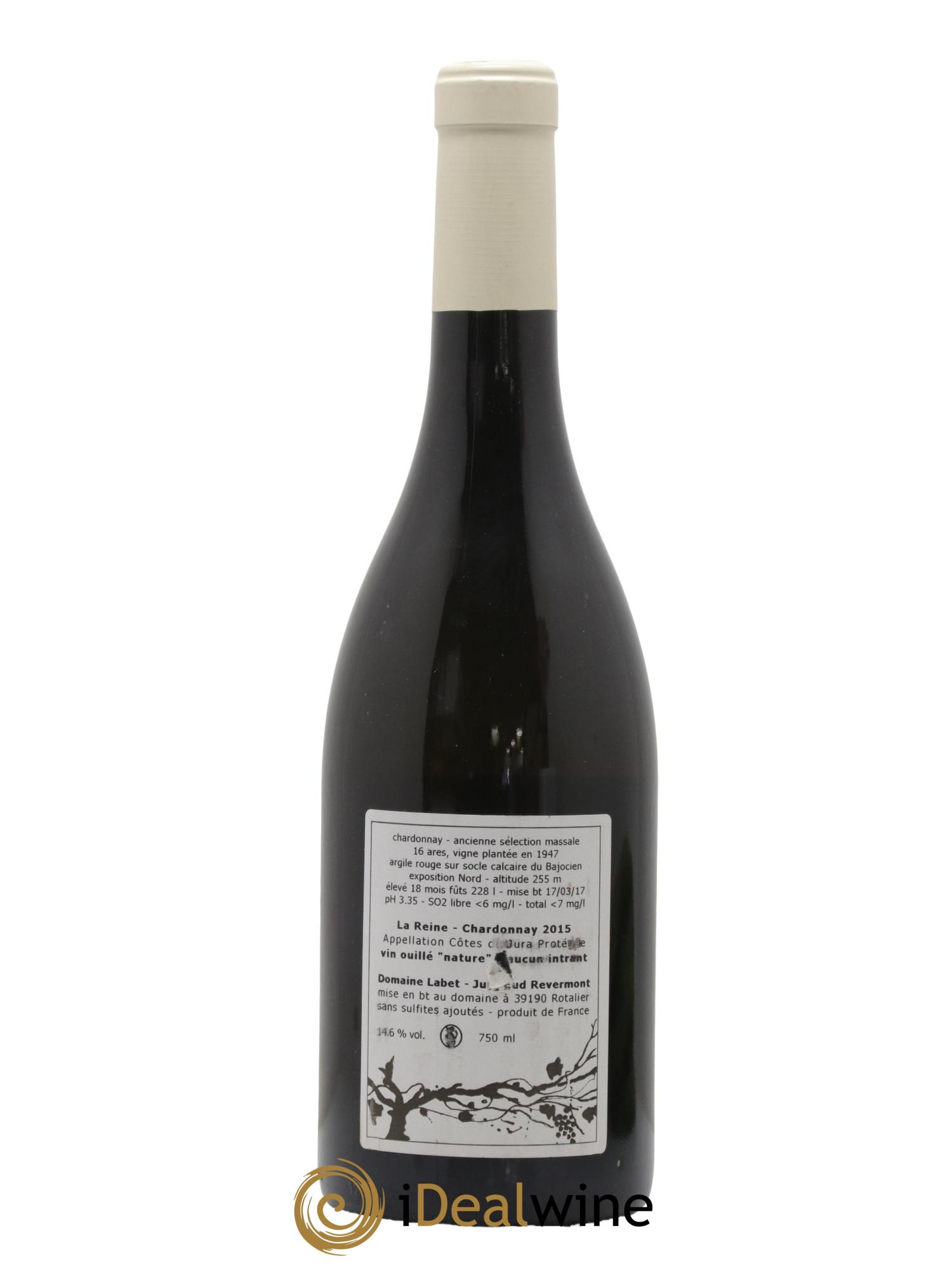 Côtes du Jura Chardonnay La Reine Romain - Julien - Charline Labet 2015 - Lot de 1 bouteille - 1