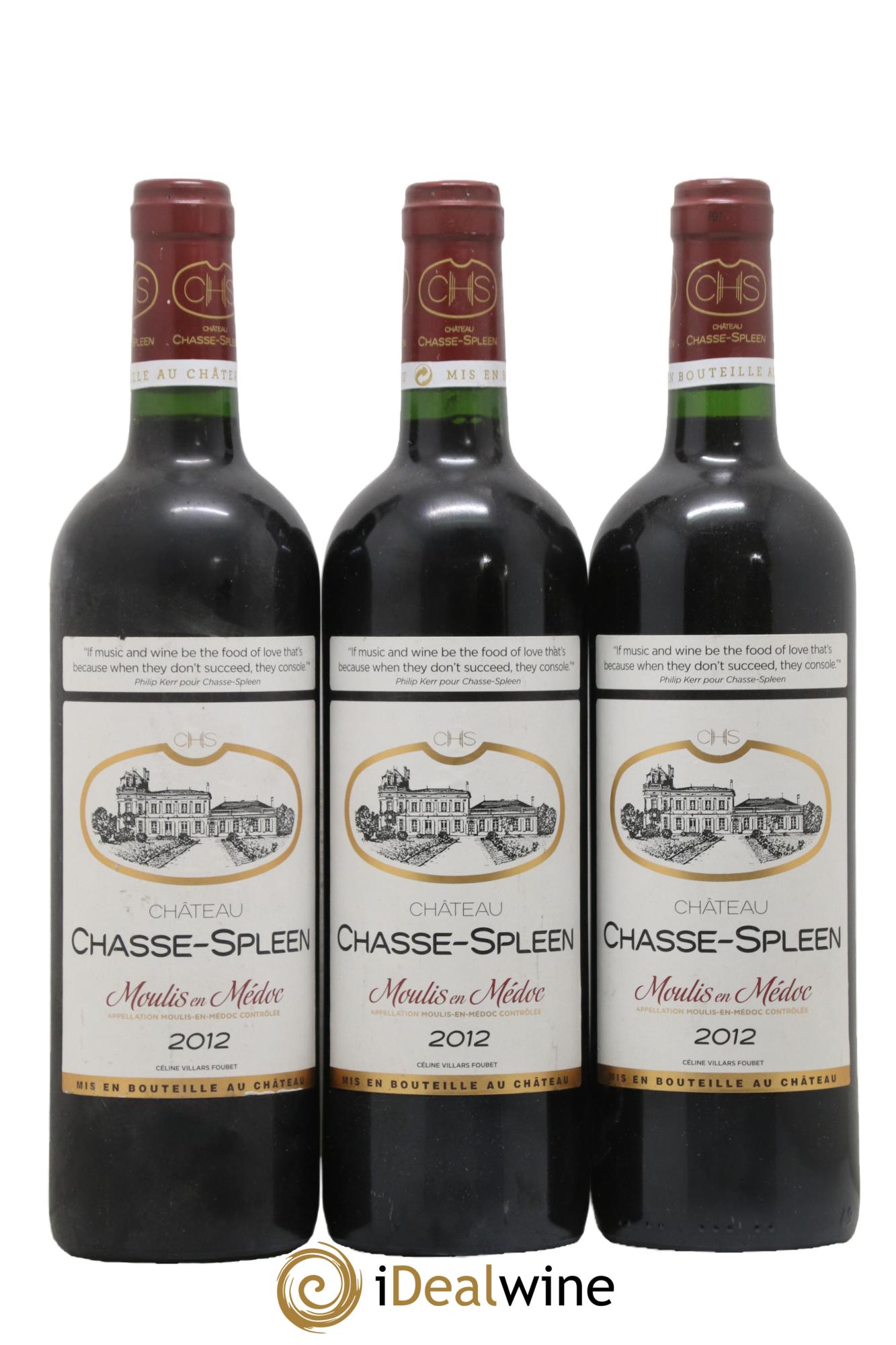 Château Chasse Spleen 2012 - Lot de 3 bouteilles - 0