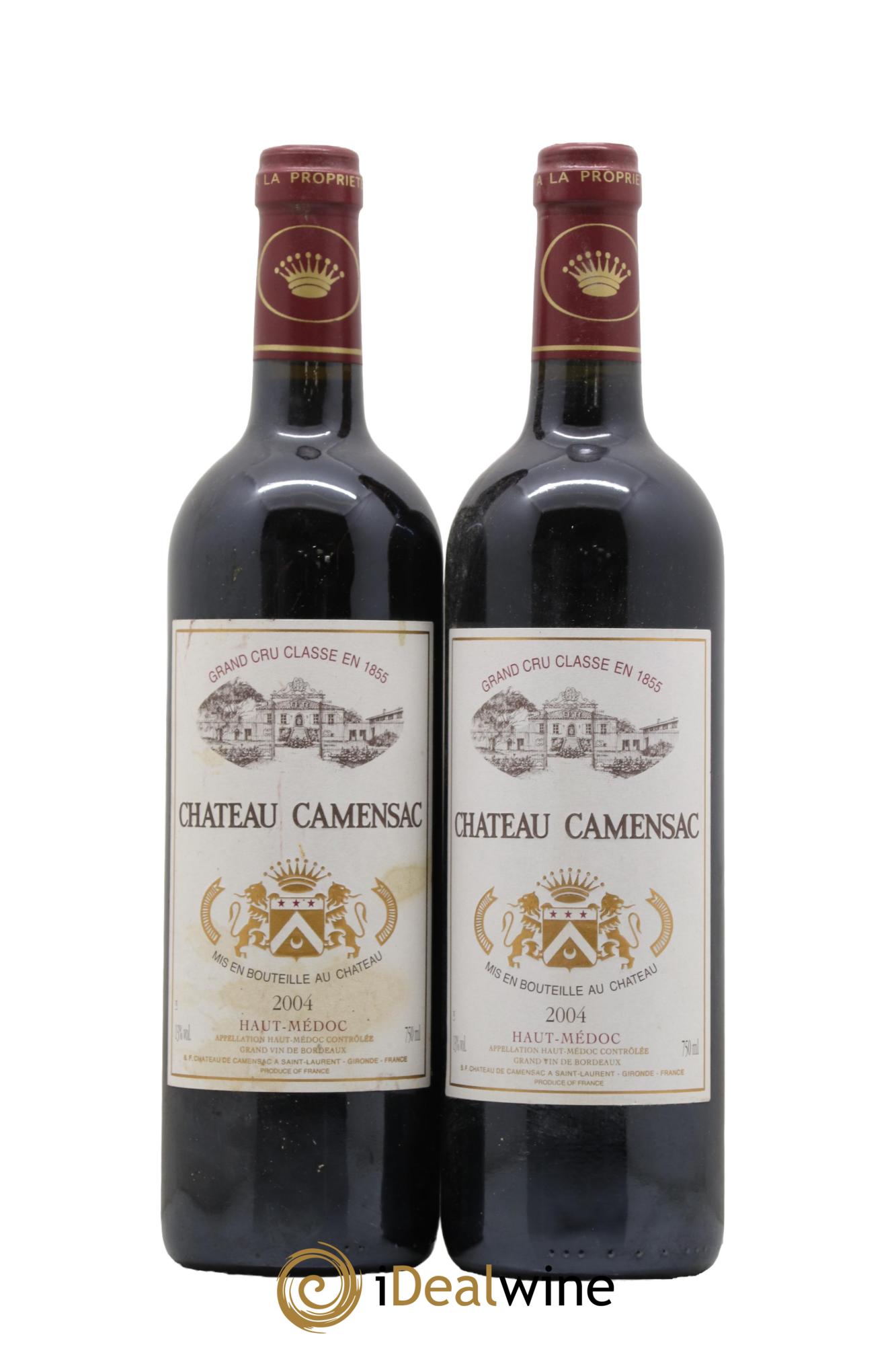 Château Camensac 5ème Grand Cru Classé 2004 - Lot de 2 bouteilles - 0