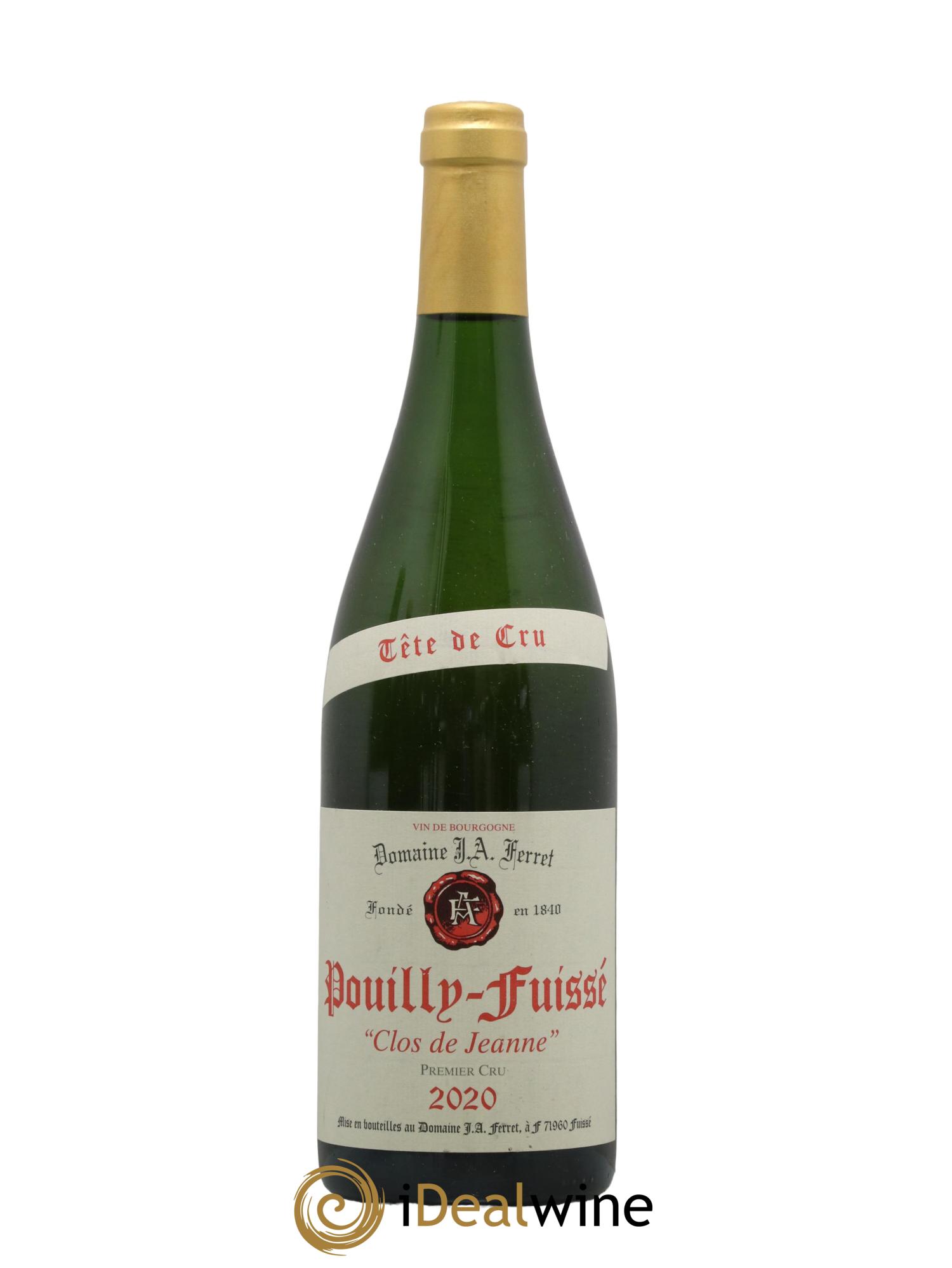 Pouilly-Fuissé Premier Cru Clos de Jeanne Tête de Cru Domaine Ferret 2020 - Lot de 1 bouteille - 0
