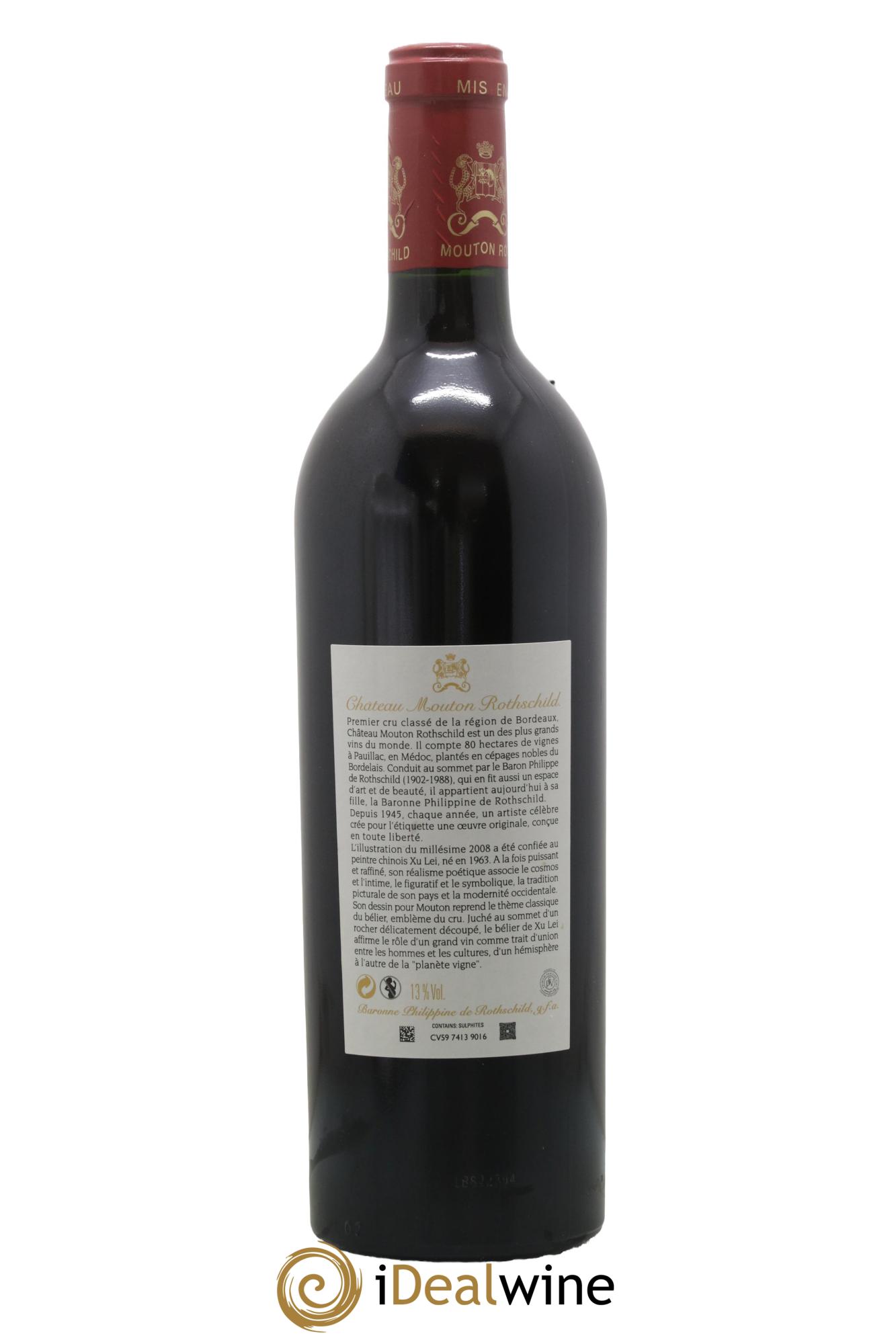 Château Mouton Rothschild 1er Grand Cru Classé 2008 - Lot de 1 bouteille - 1