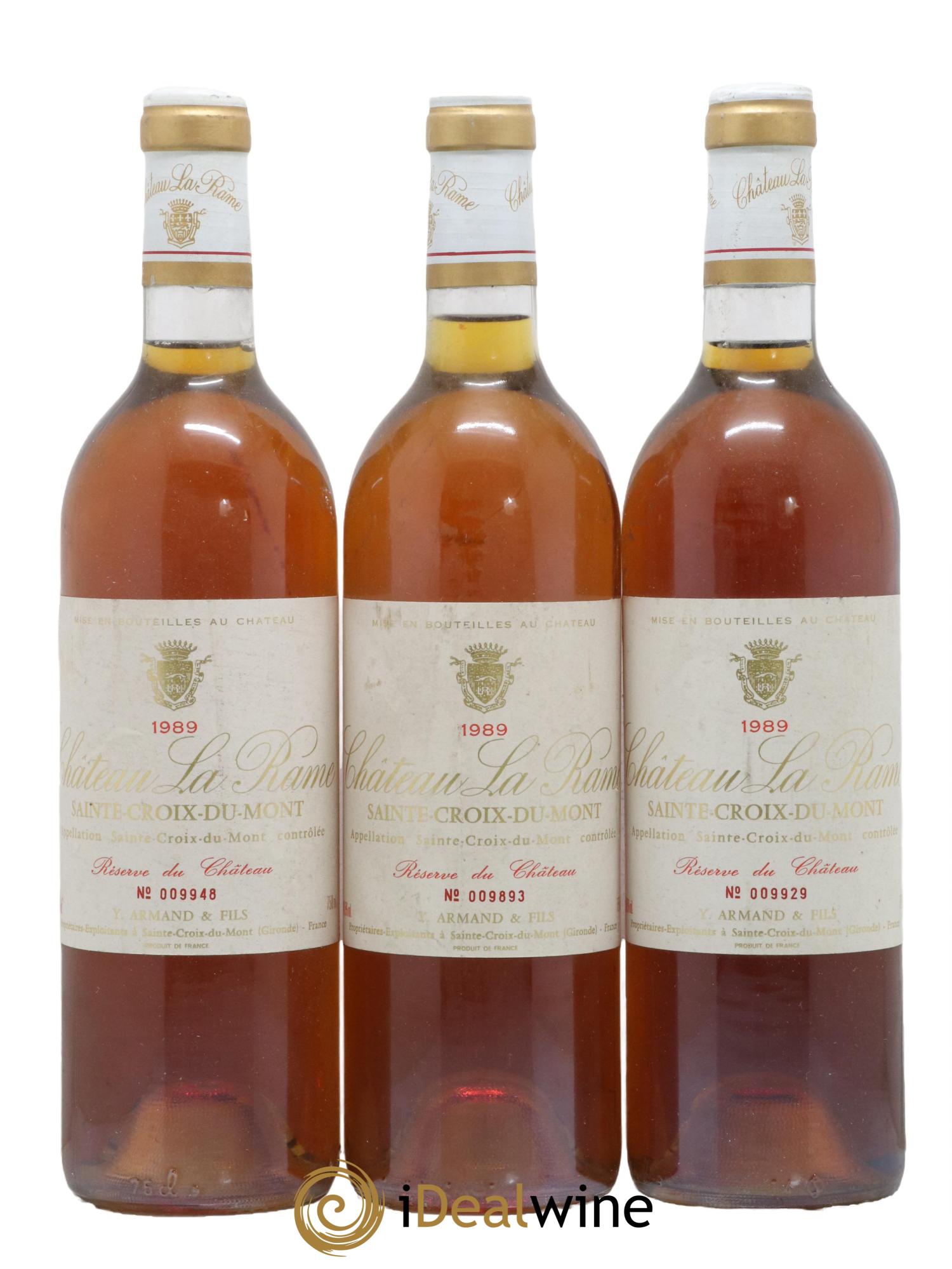 Sainte-Croix-du-Mont Chateau La Rame 1989 - Lot de 3 bouteilles - 0