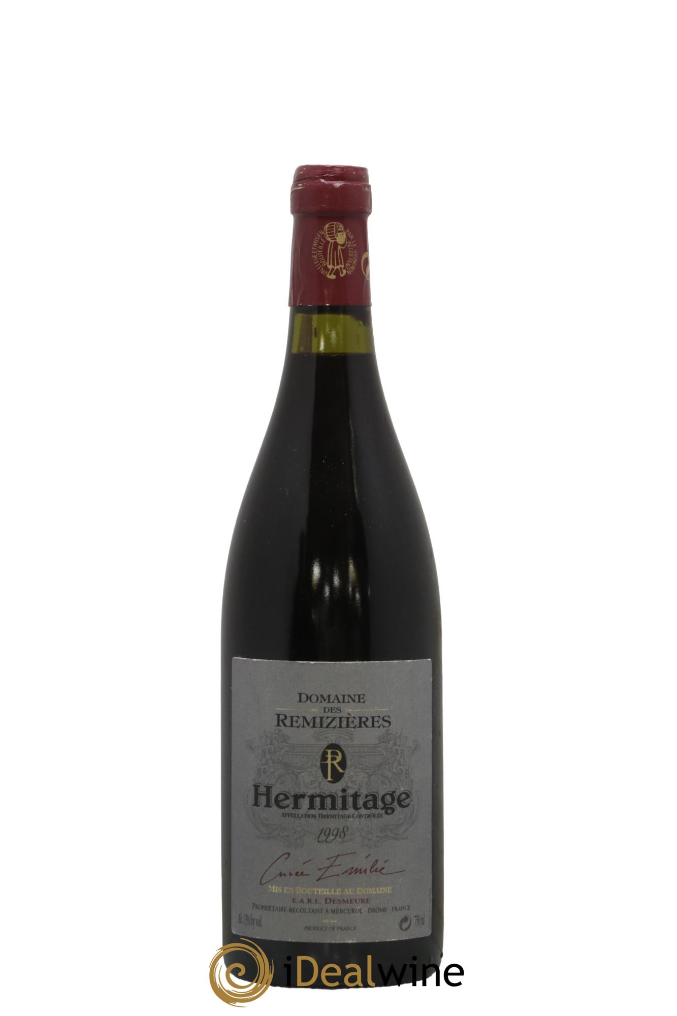 Hermitage Cuvée Emilie Rémizières (Domaine des) 1998 - Lot de 1 bouteille - 0