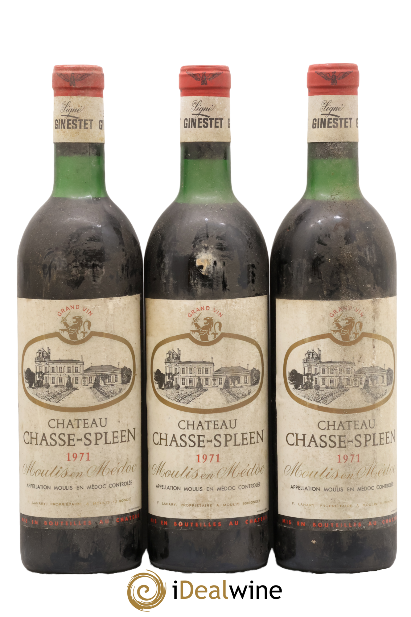 Château Chasse Spleen 1971 - Lot of 3 bottles - 0