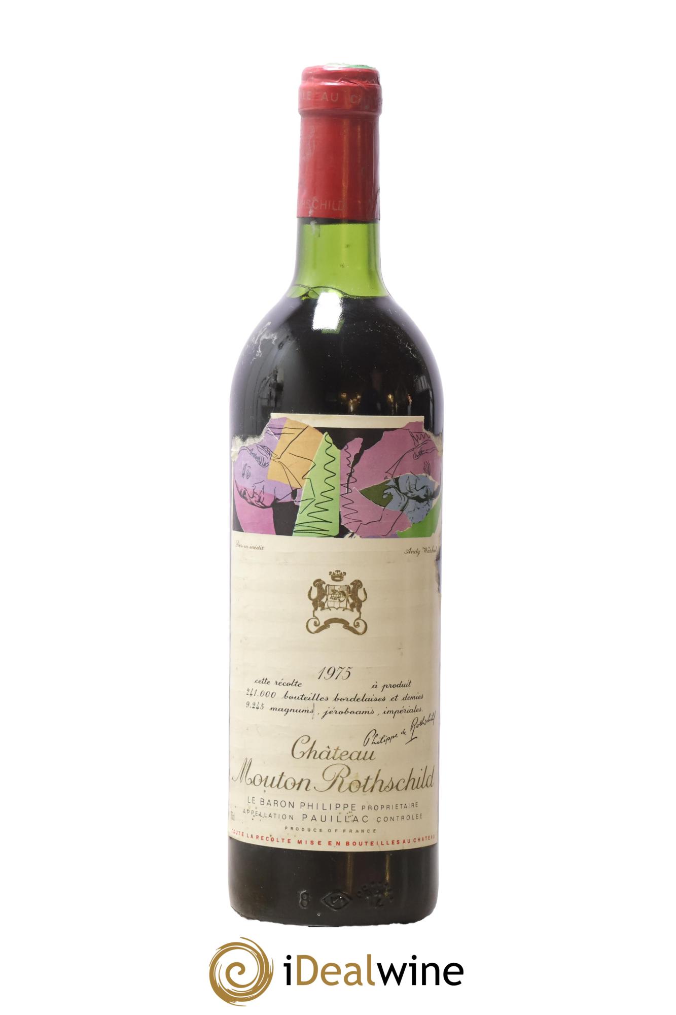 Château Mouton Rothschild 1er Grand Cru Classé 1975 - Lot de 1 bouteille - 0