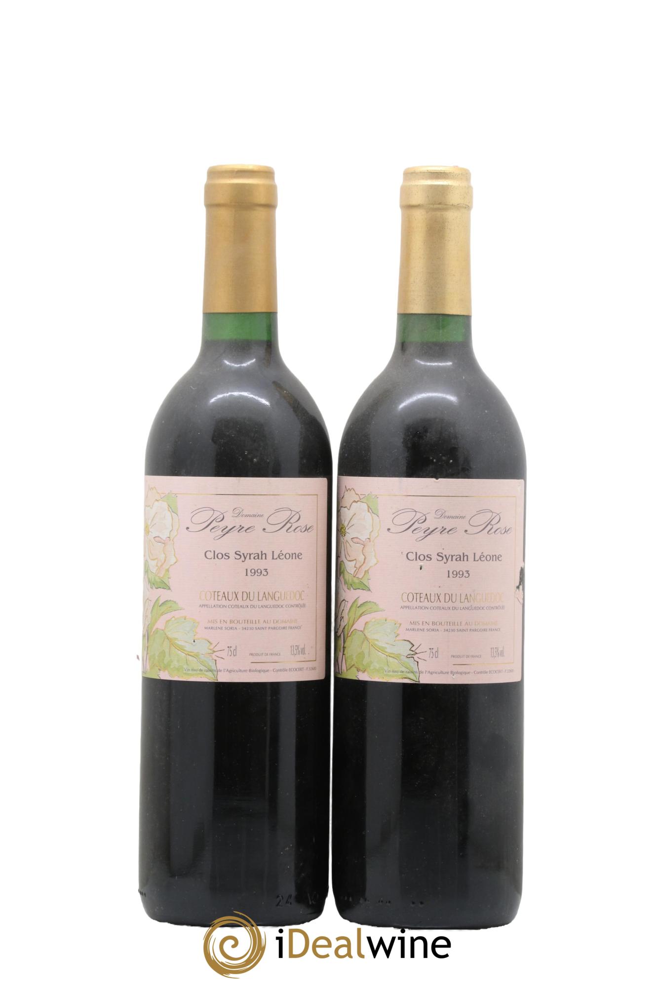 Coteaux du Languedoc Domaine Peyre Rose Belle Léone (anciennement Syrah Léone) Marlène Soria 1993 - Lot de 2 bouteilles - 0