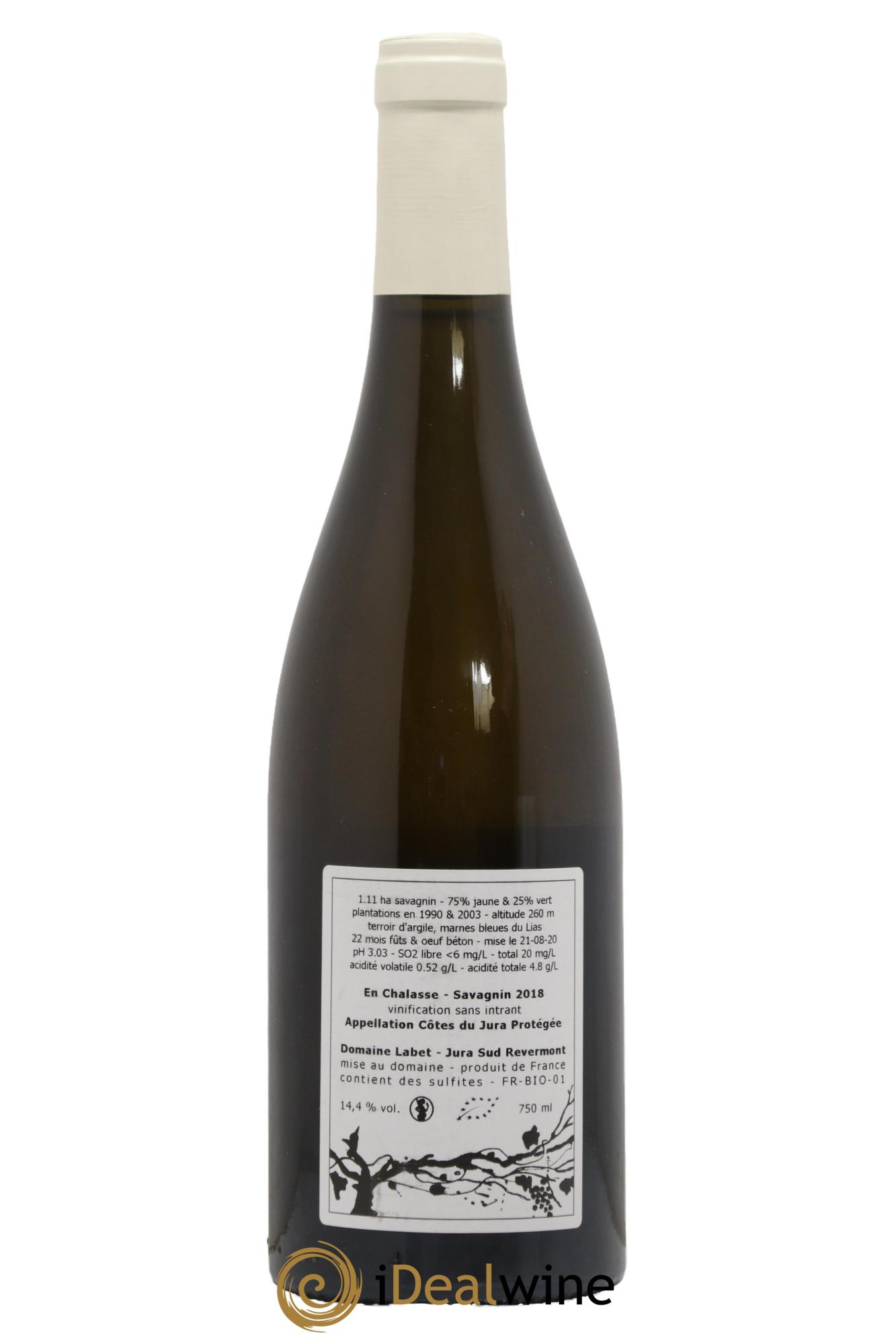 Côtes du Jura Fleur de Savagnin En Chalasse Romain - Julien - Charline Labet 2018 - Lot de 1 bouteille - 1