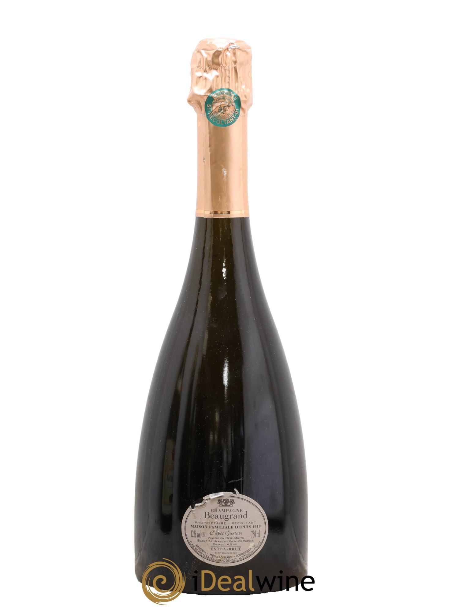 Champagne Blanc de Blancs Extra Brut Cuvée Gustave Beaugrand - Lot of 1 bottle - 1