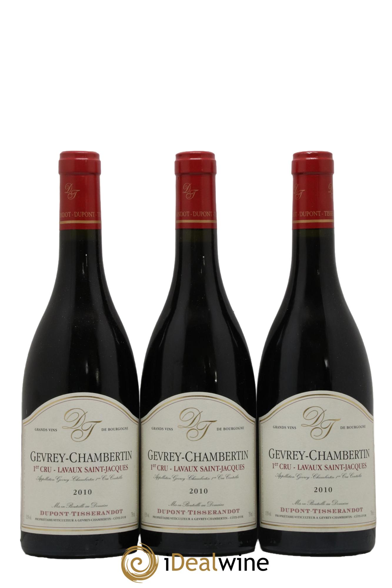 Gevrey-Chambertin 1er Cru Lavaux Saint-Jacques Dupont-Tisserandot (Domaine) 2010 - Lot of 3 bottles - 0