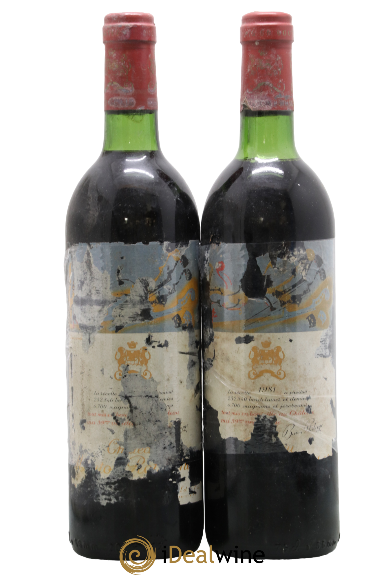 Château Mouton Rothschild 1er Grand Cru Classé 1981 - Lot de 2 bouteilles - 0