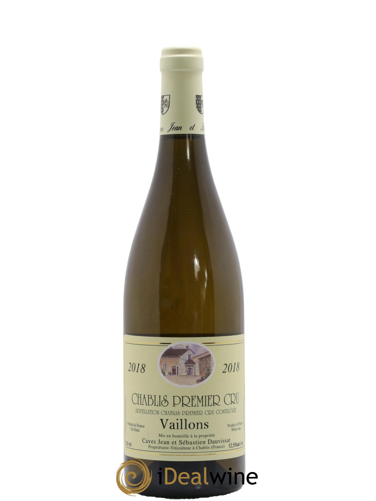 Chablis 1er Cru Vaillons Domaine Jean et Sebastien Dauvissat 2018 - Lot de 1 bouteille - 0