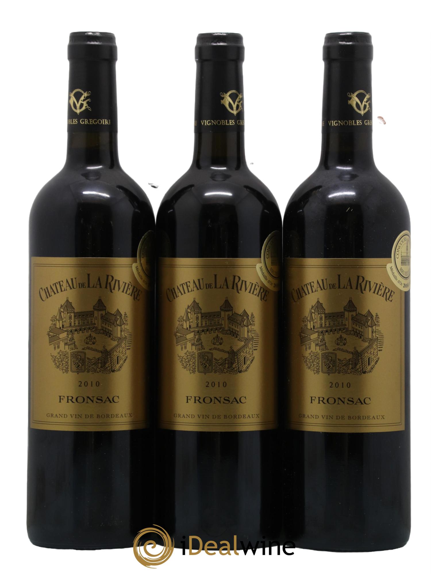 Château de La Rivière 2010 - Lot de 3 bouteilles - 0