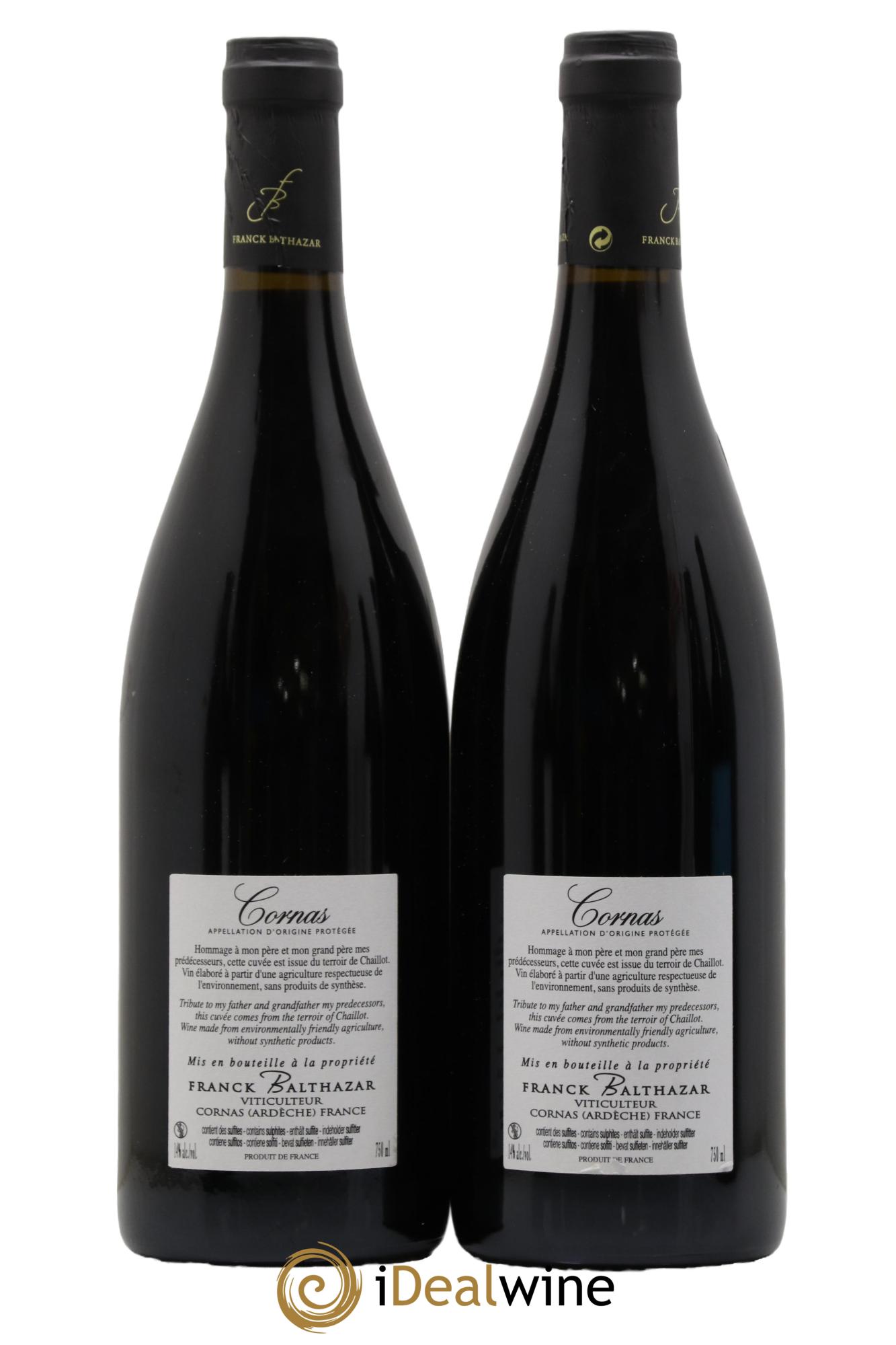 Cornas Chaillot Franck Balthazar (Domaine) 2019 - Lot de 2 bouteilles - 1