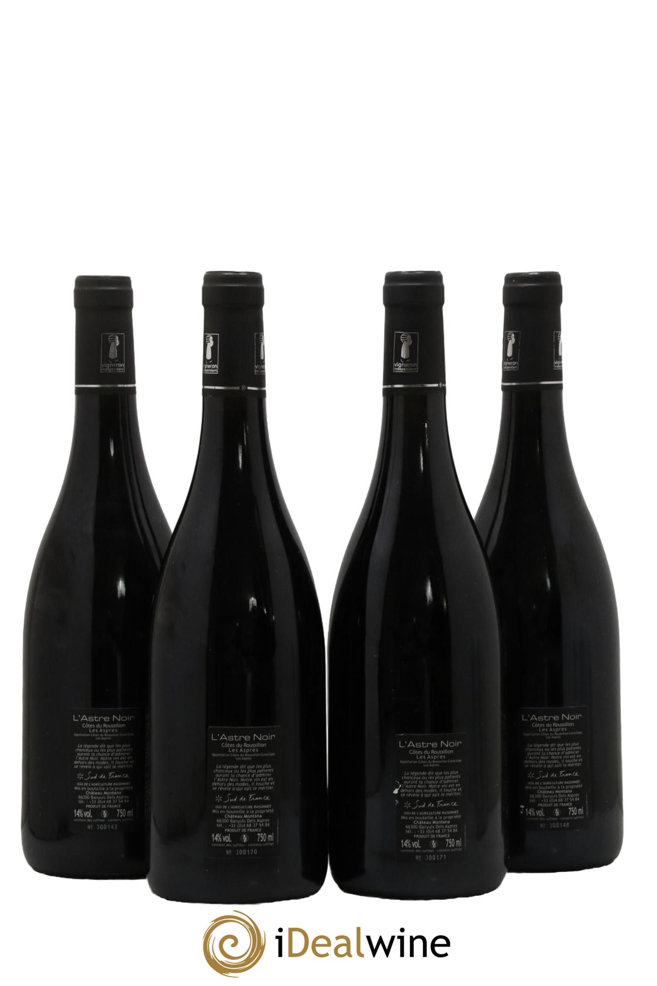 Côtes du Roussillon Les Aspres L'Astre Noir Château Montana 2015 - Lot de 4 bouteilles - 1