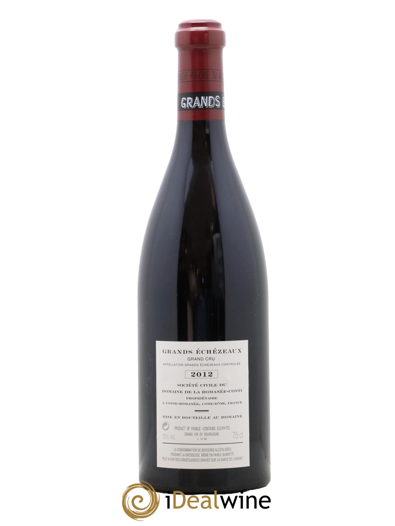 Grands-Echezeaux Grand Cru Domaine de la Romanée-Conti  2012 - Posten von 1 Flasche - 1