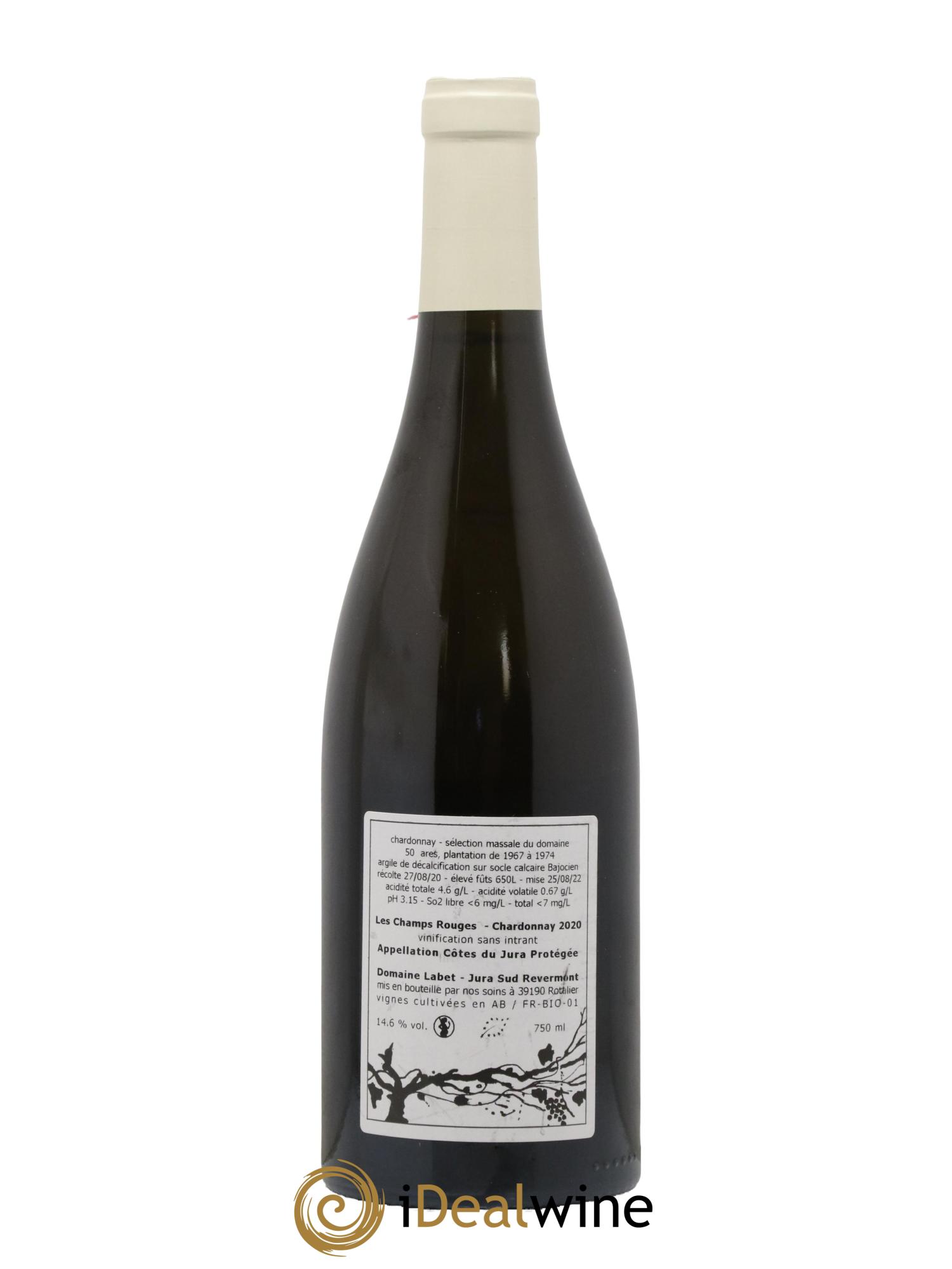 Côtes du Jura Chardonnay Les Champs Rouges Romain - Julien - Charline Labet 2020 - Lot de 1 bouteille - 1