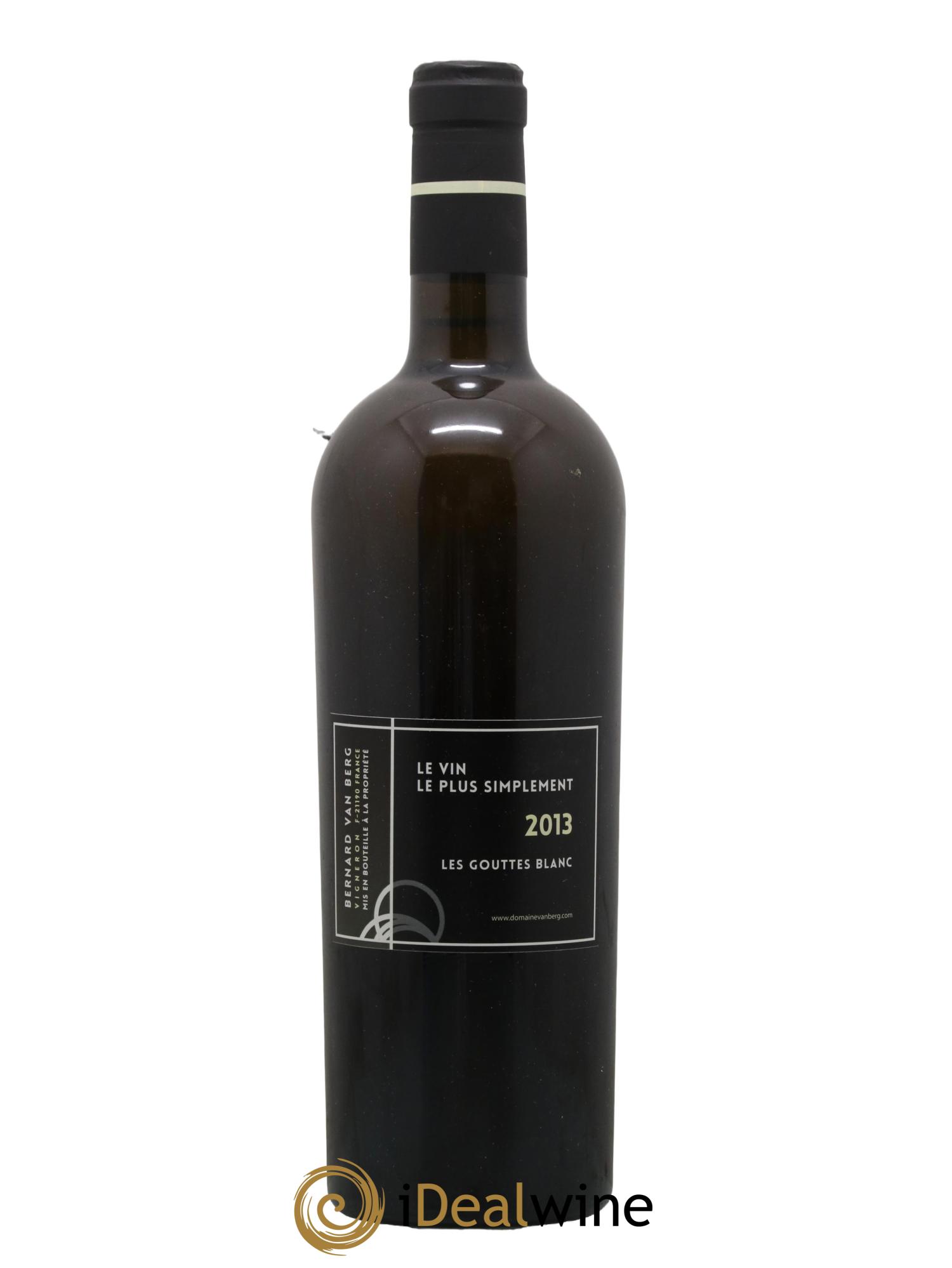 Bourgogne Grand Ordinaire Les Gouttes Bernard Van Berg Les Gouttes Le Vin Le Plus Simplement Van Berg 2013 - Lot de 1 bouteille - 0