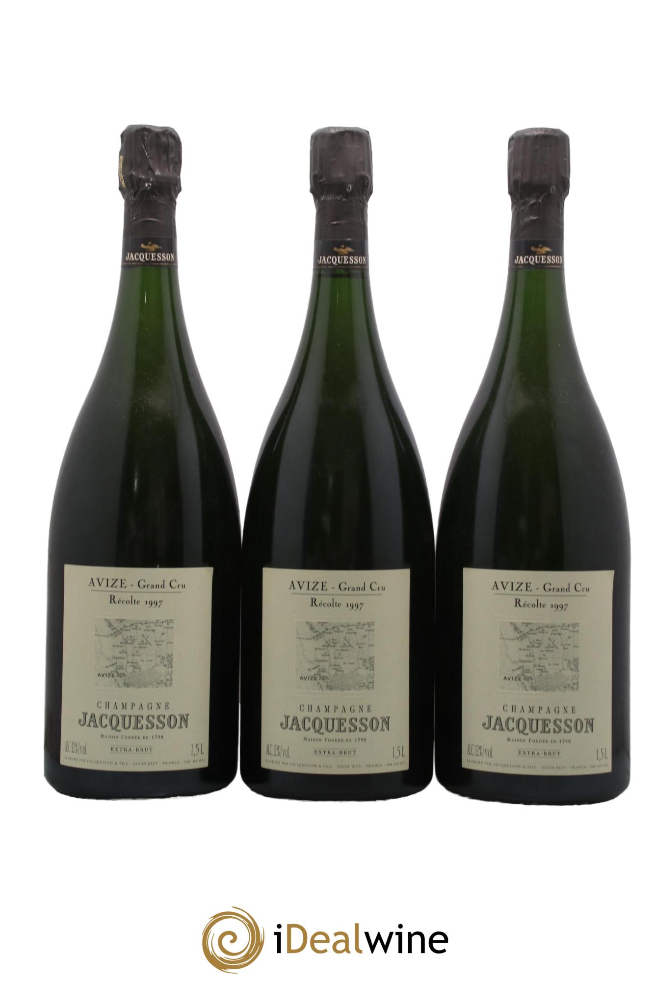 Champagne Avize Grand Cru Extra-Brut Jacquesson 1997 - Posten von 3 Magnum - 0