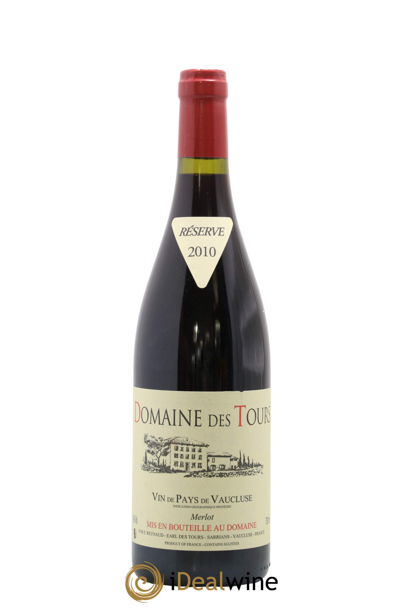 Vaucluse Domaine des Tours Merlot Emmanuel Reynaud 2010 - Lot de 1 bouteille - 0