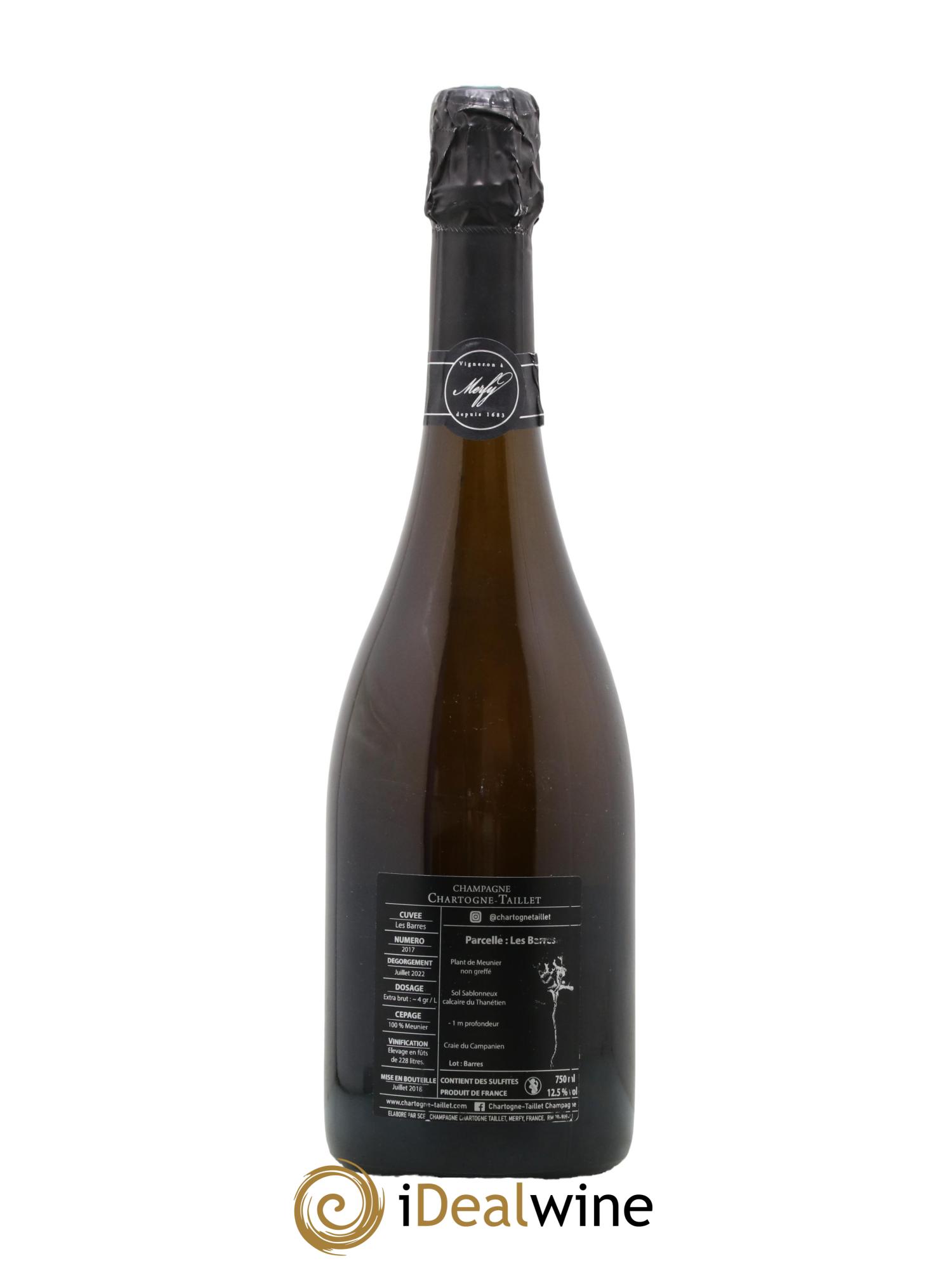 Les Barres Chartogne-Taillet  2017 - Lot de 1 bouteille - 1
