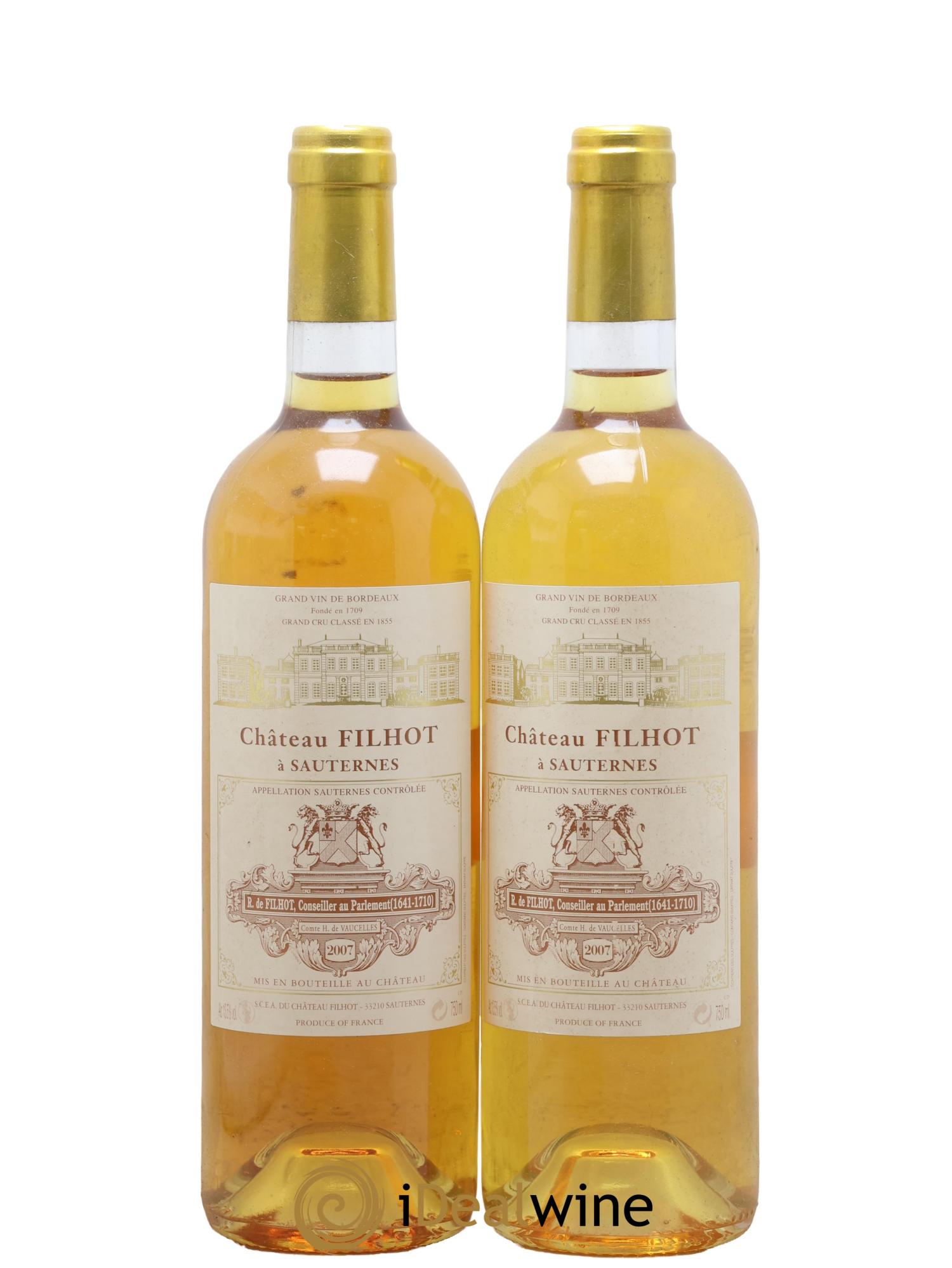 Château Filhot 2ème Grand Cru Classé 2007 - Lotto di 2 bottiglie - 0