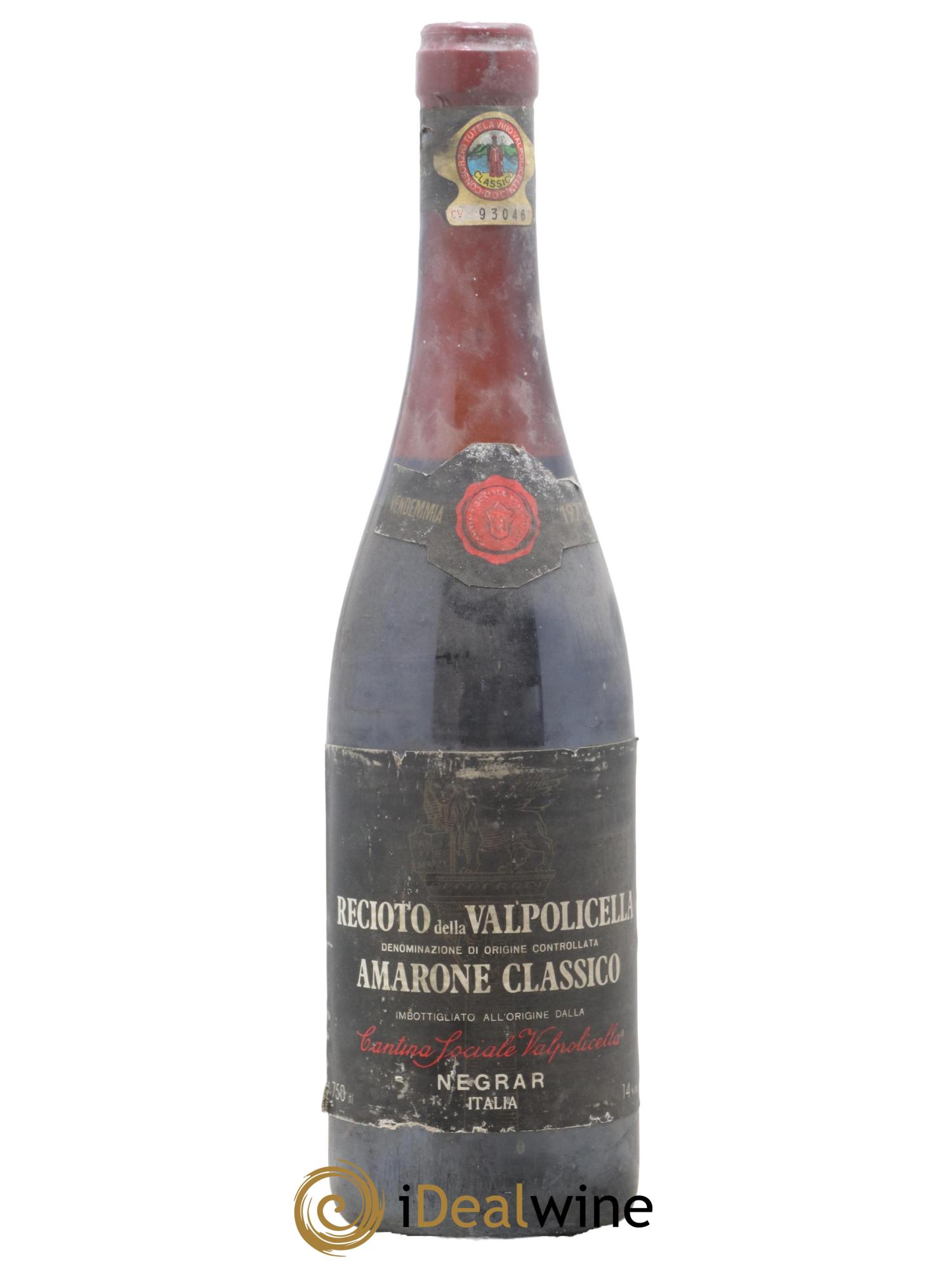 Italie Reciotto Della Valpolicella Amarone Classico Negrar Italia 1977 - Lot de 1 bouteille - 0