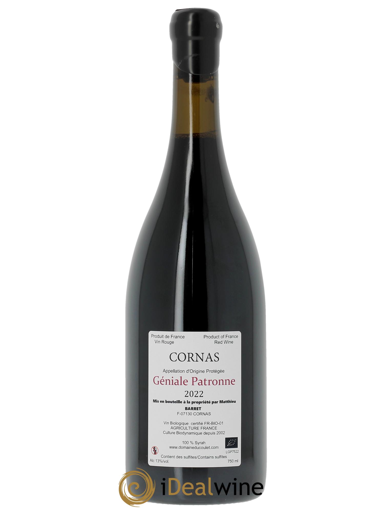 Cornas La Géniale Patronne Coulet (Domaine du) - Matthieu Barret  2022 - Lotto di 1 bottiglia - 1
