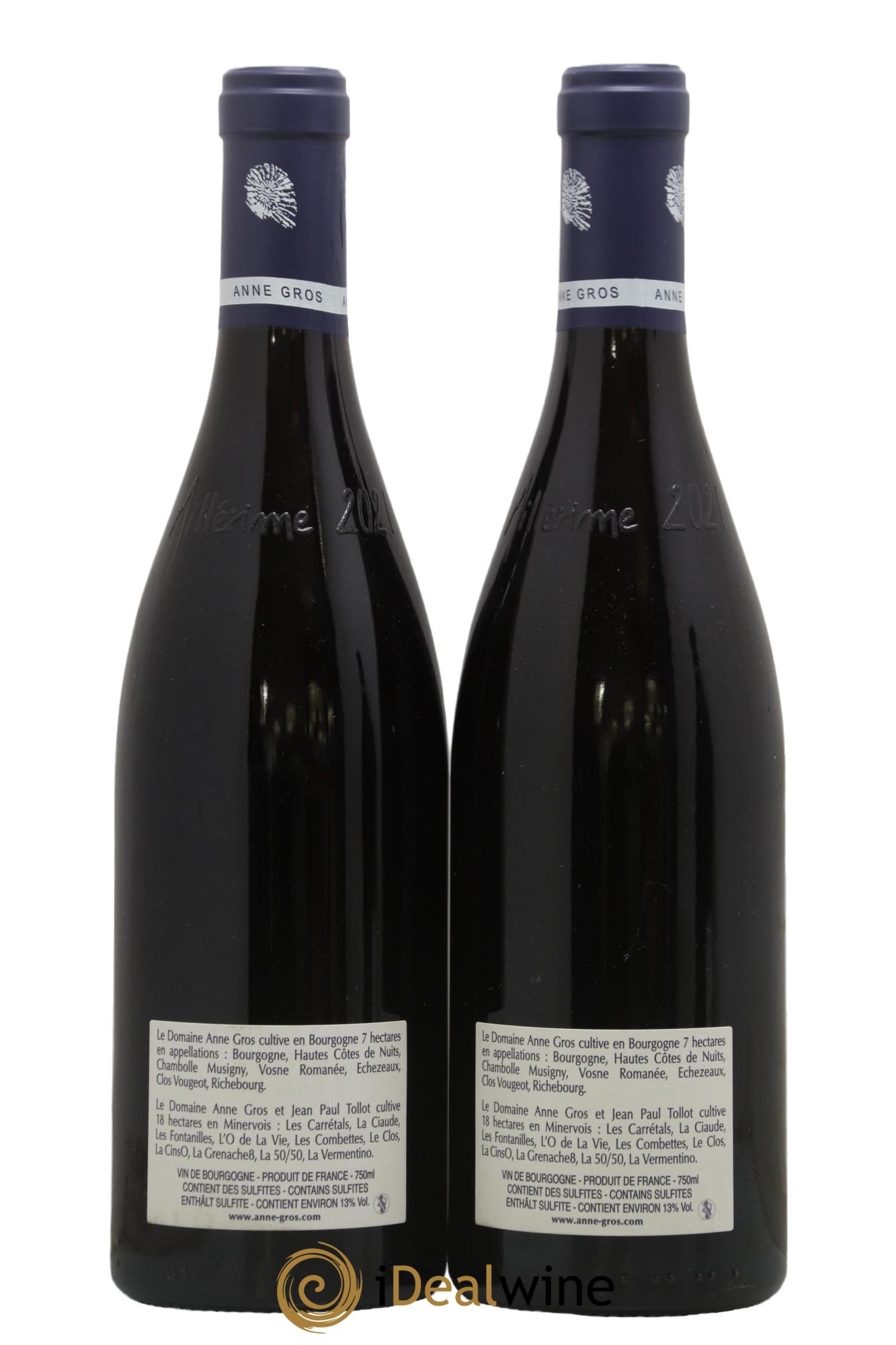 Clos de Vougeot Grand Cru Le Grand Maupertui Anne Gros 2021 - Lot of 2 bottles - 1