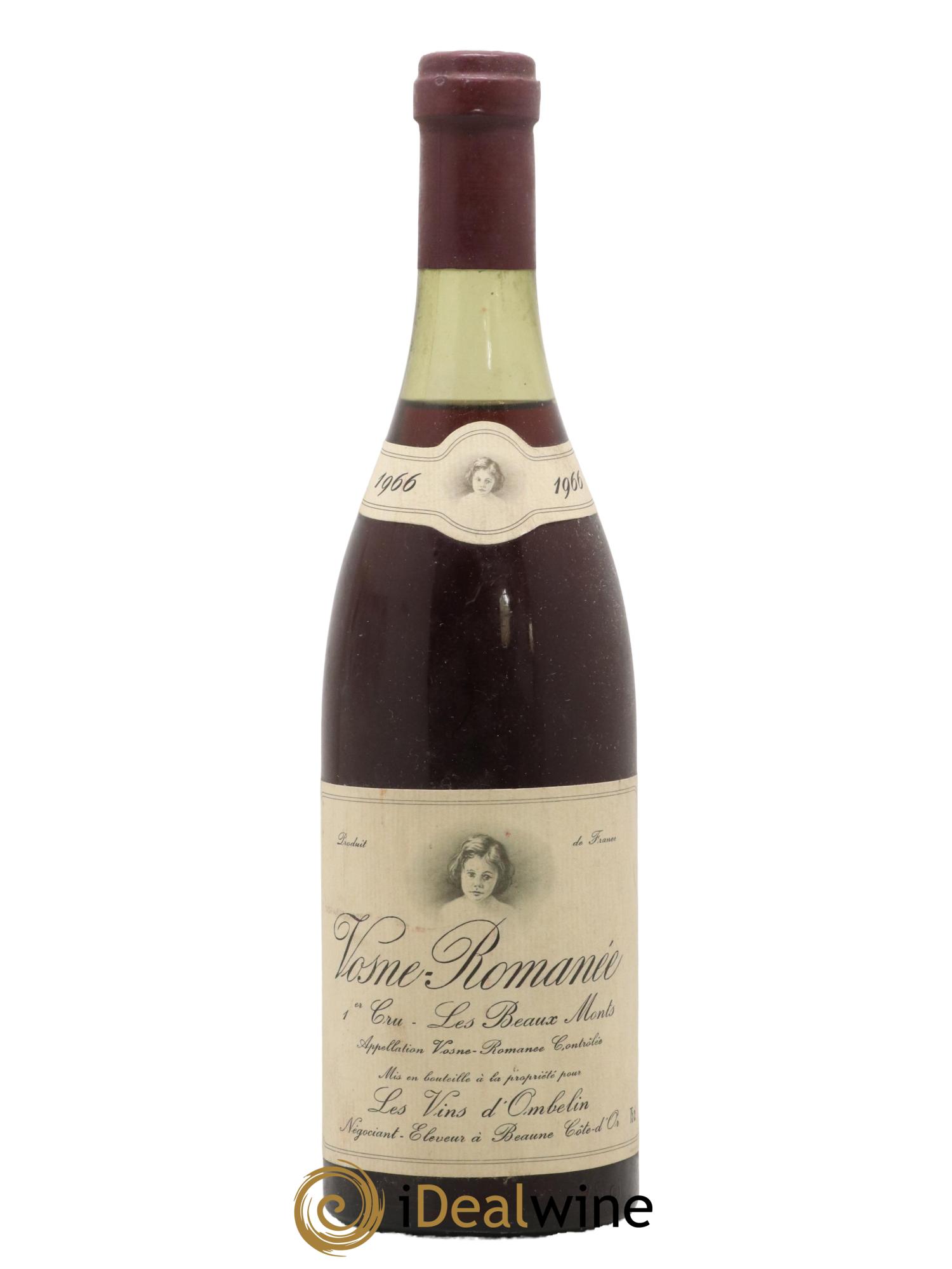 Vosne-Romanée 1er Cru Les Beaux Monts Les Vins D Ombelin 1966 - Lot de 1 bouteille - 0