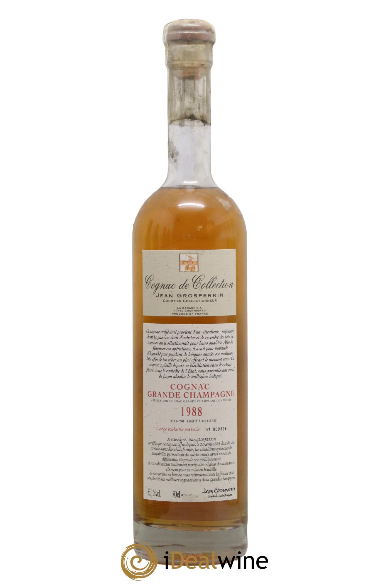 Cognac Grande Champagne Jean Grosperrin 1988 - Lot de 1 bouteille - 0